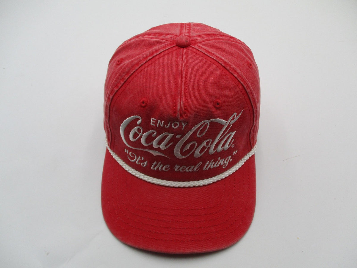 Coca-Cola Hat Cap Snap Back Mens One Size Red Enjoy It's The Real Thing Slogan8