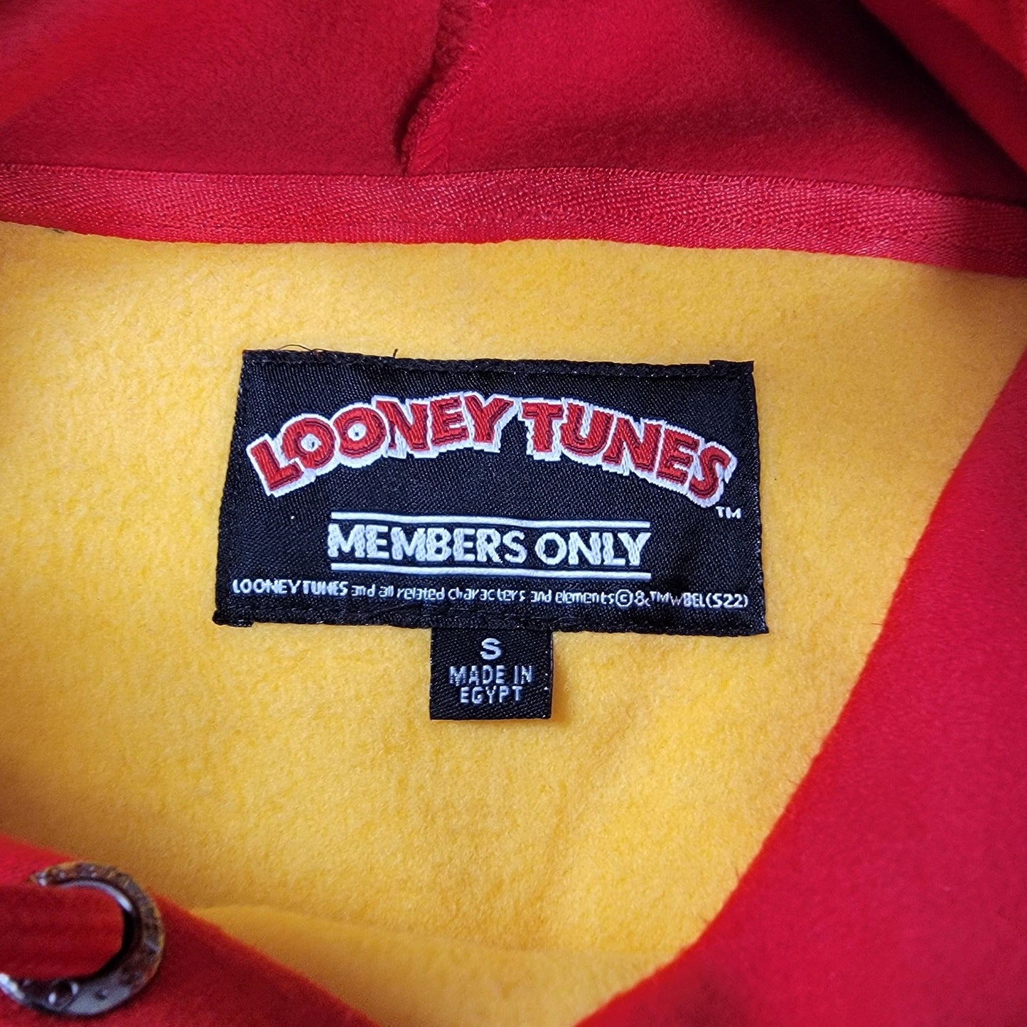 Members Only Loony Tunes Crop Top Hoodie Womens Sz S