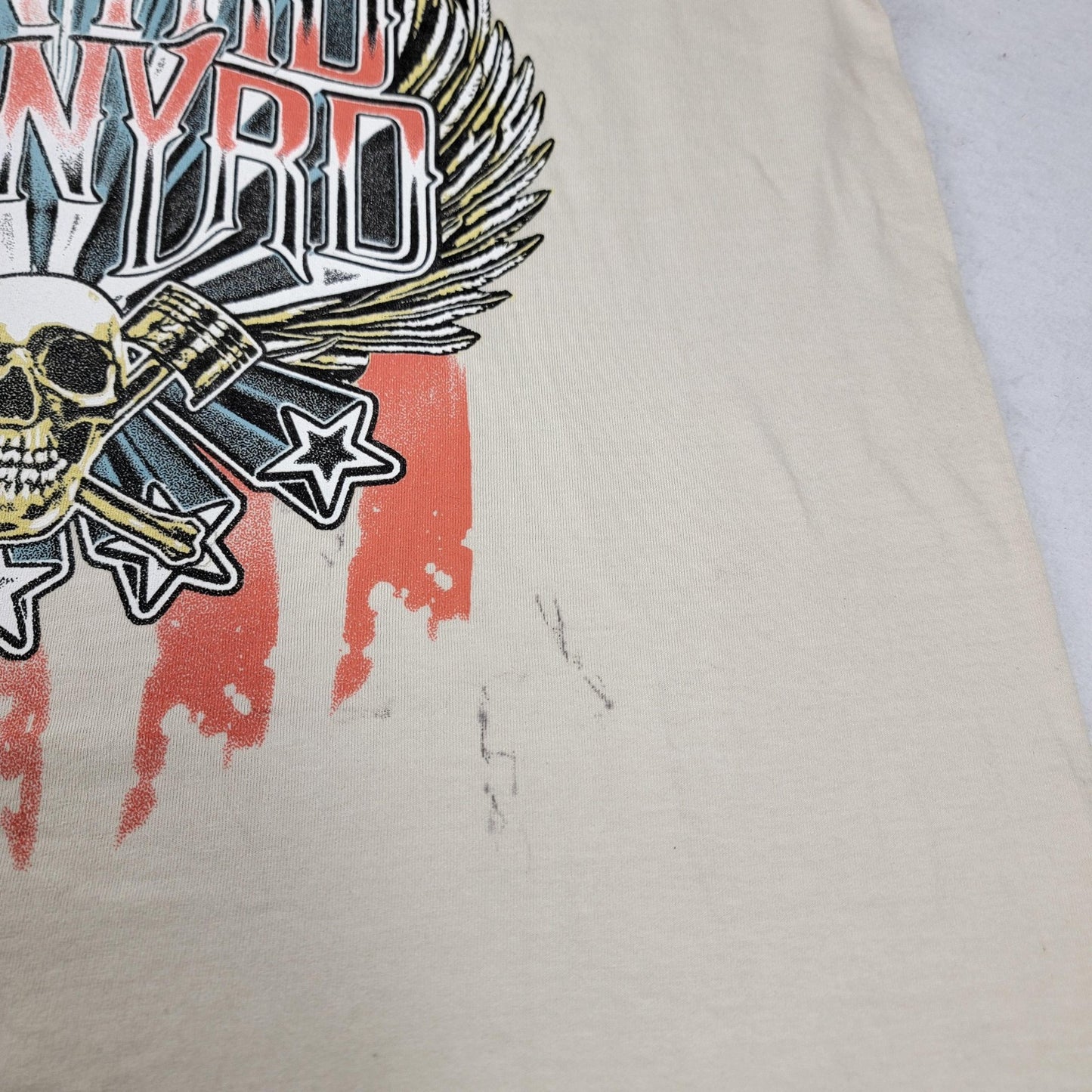2 Pk Bundle Def Leppard Tie Dye & Lynyrd Skynyrd Beige Mens XL Graphic Rock 111510