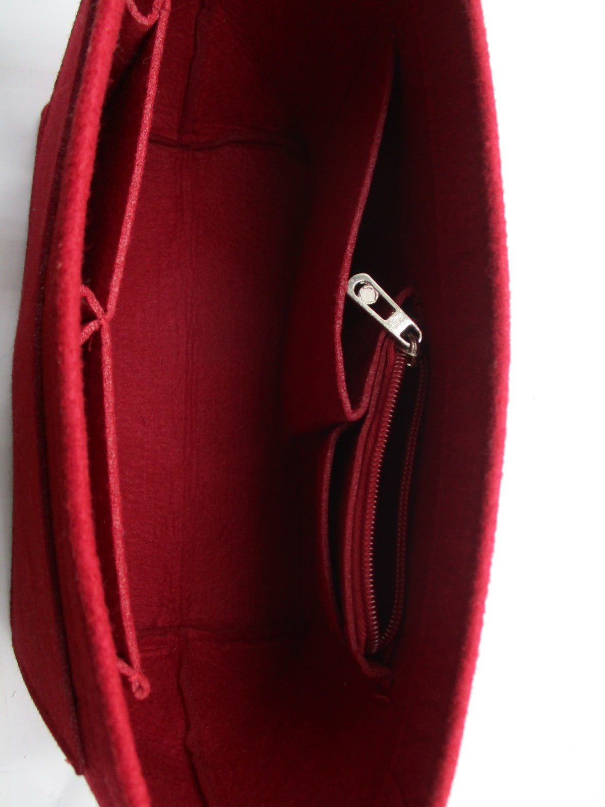 Felt Purse Organizer Insert Red Tote Handbag Bag Organizer Zipper Pockets5