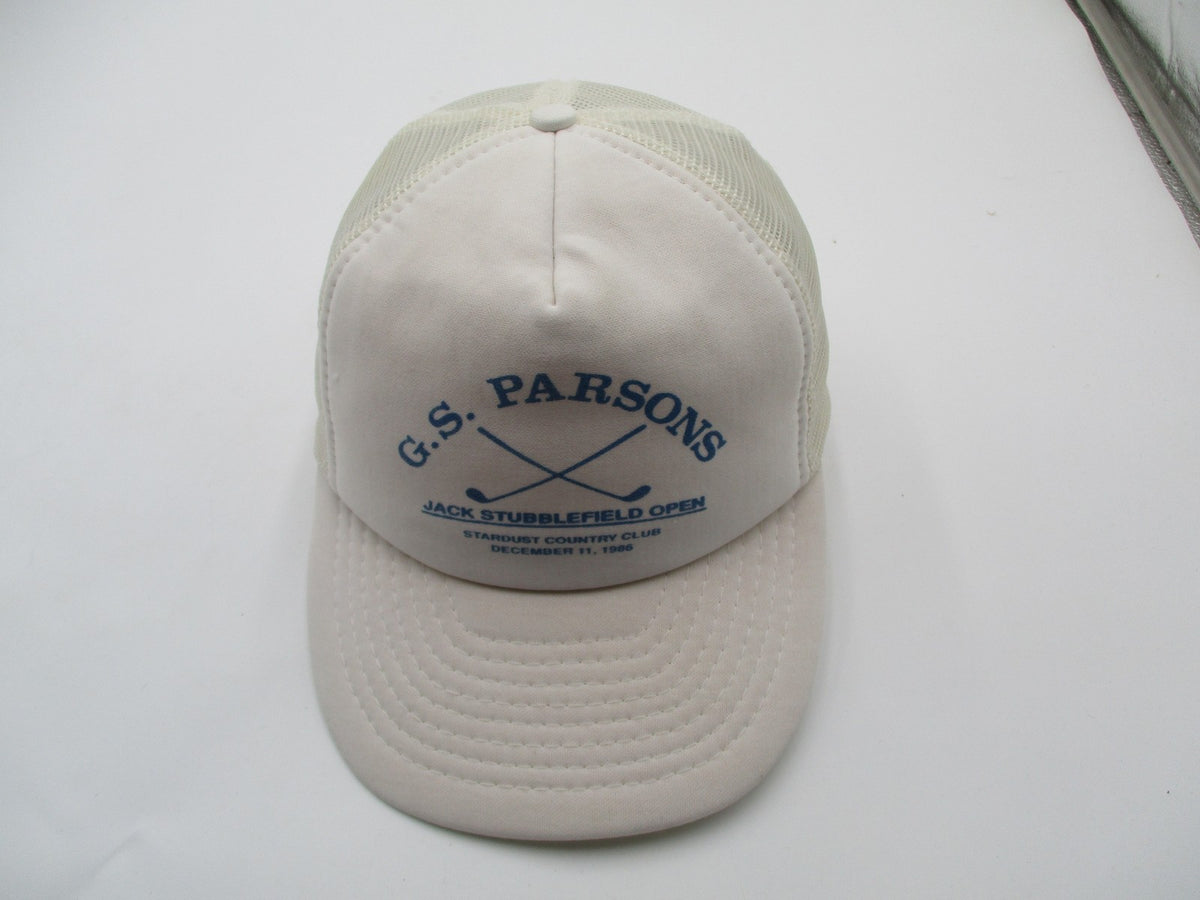 Vintage G.S. Parsons Hat Cap Snap Back Mens One Size White Golf Otto Trucker8
