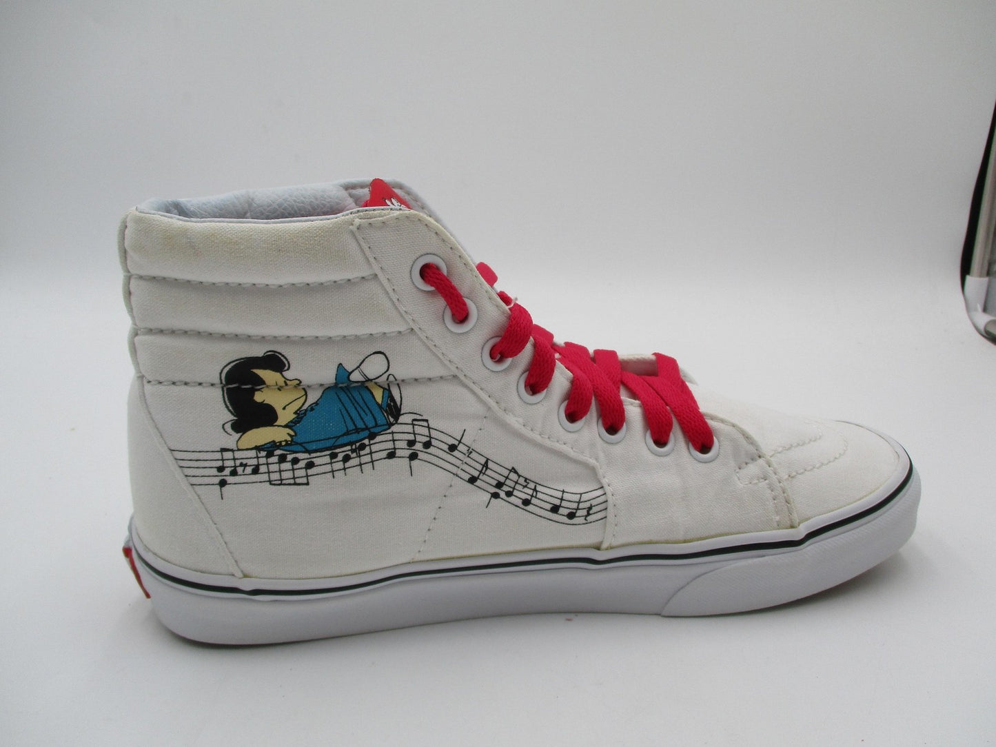 Vans Peanuts Sk8-Hi Shoes Mens Size 8.5 White Red Snoopy High Top Music 5007146
