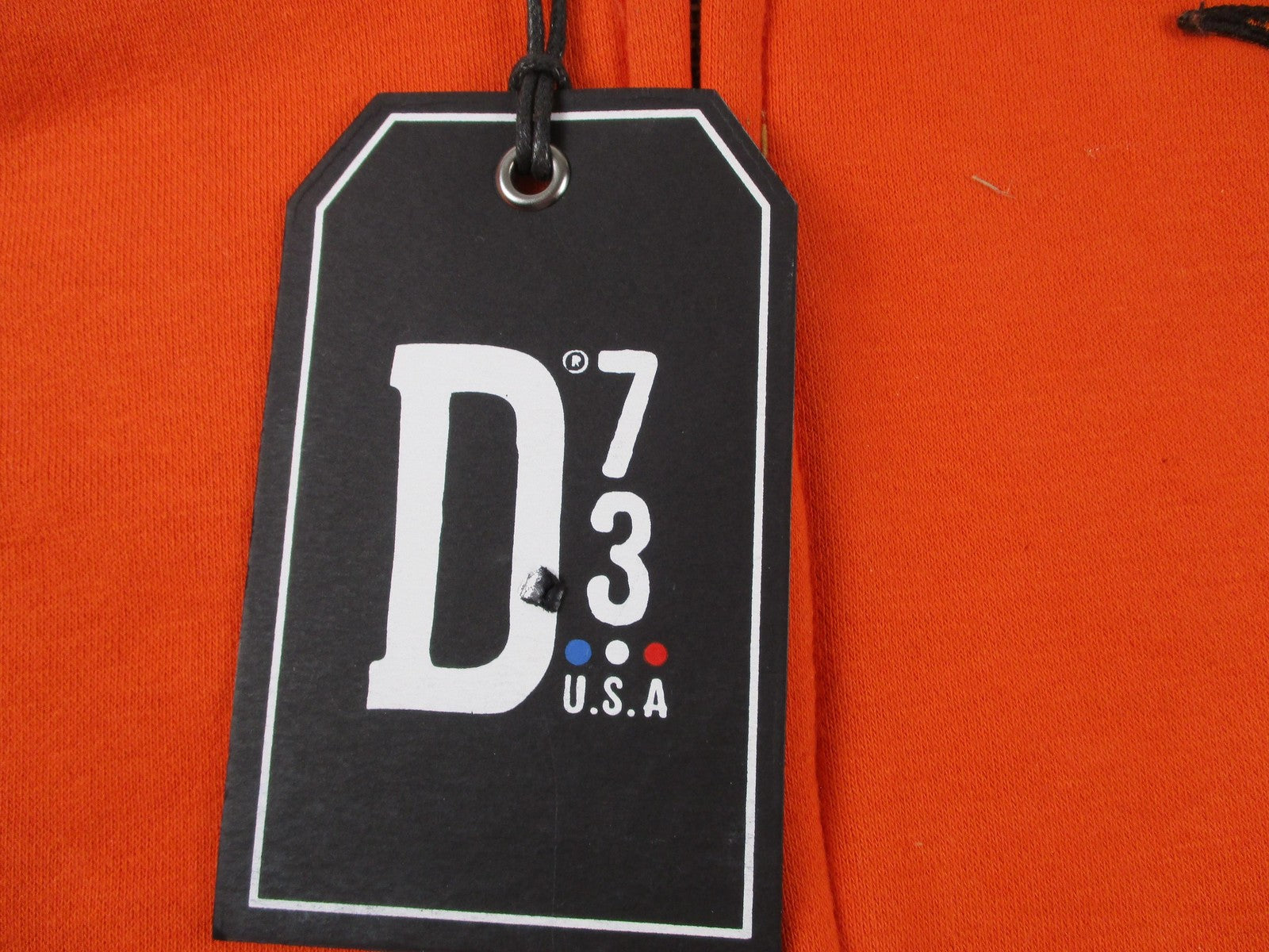 D73 USA Hoodie Mens 2XL Orange Full Zip Hot Wheels Racing 68 Graphic New 1288894