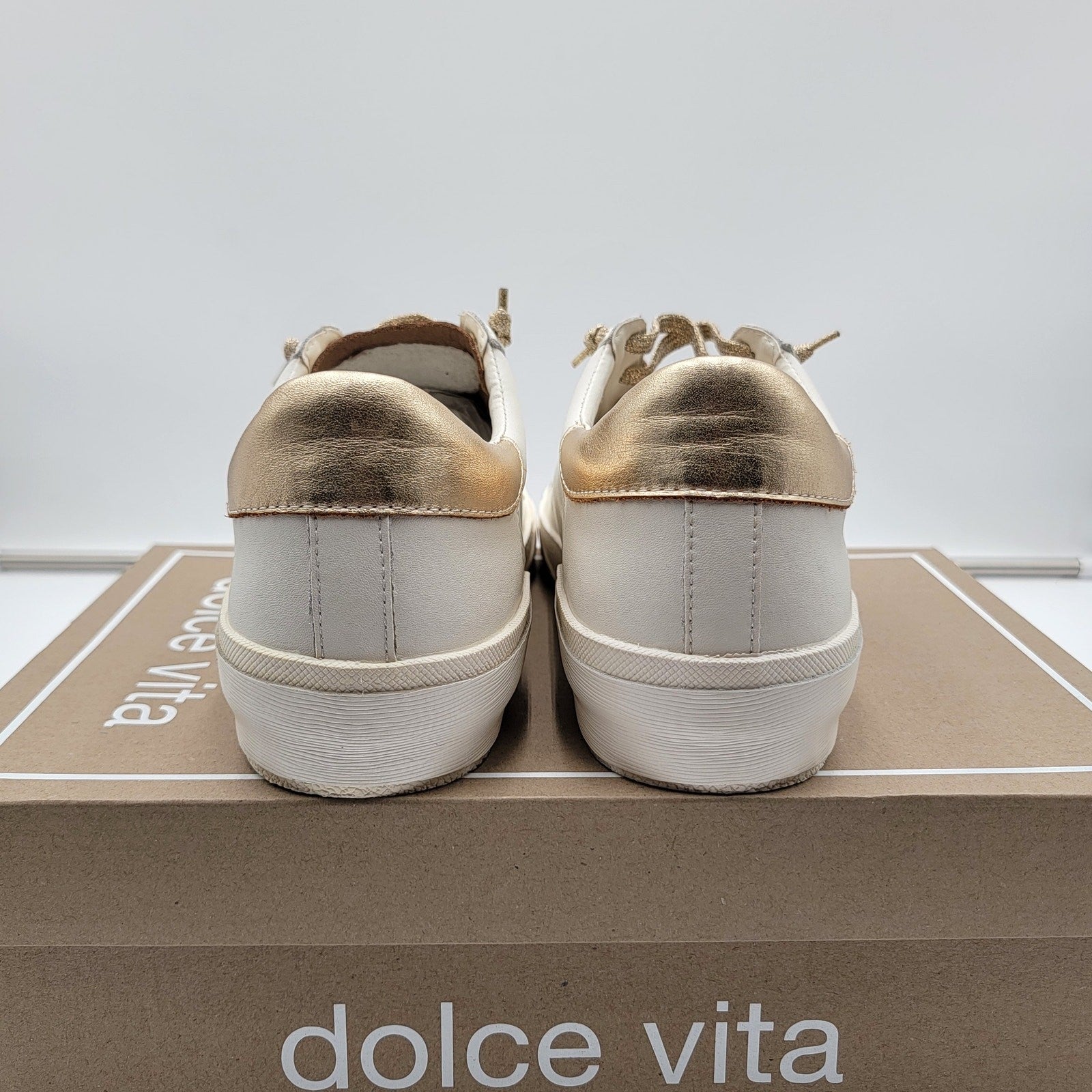 Dolce Vita Zina Women's Oxford SneakersWhite/Gold Sz 102
