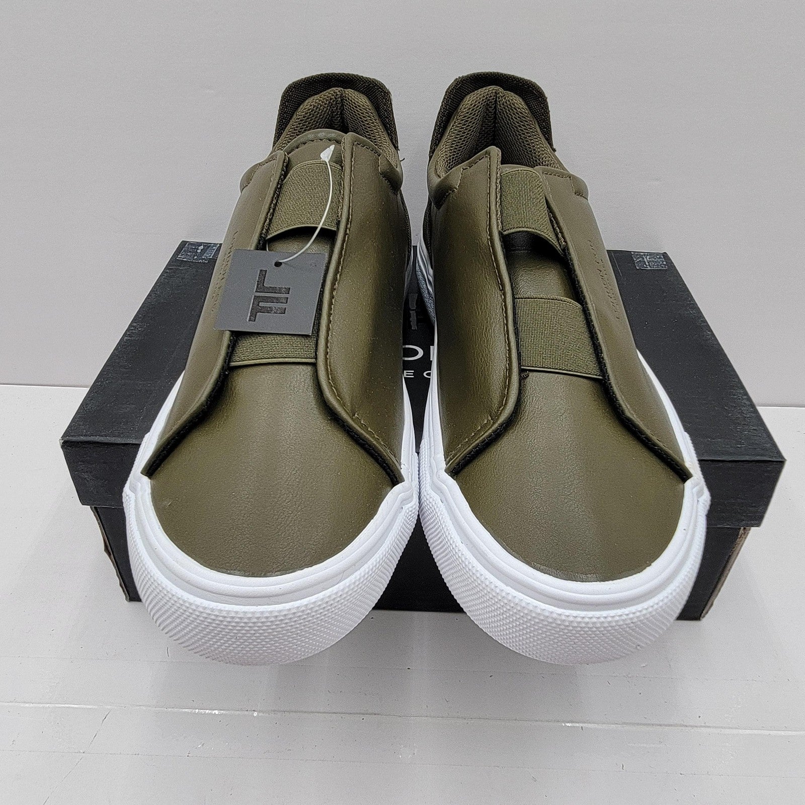 London Fog Shoes Mens Size 10 Dark Olive Francis Memory Foam Slip On Comfort2