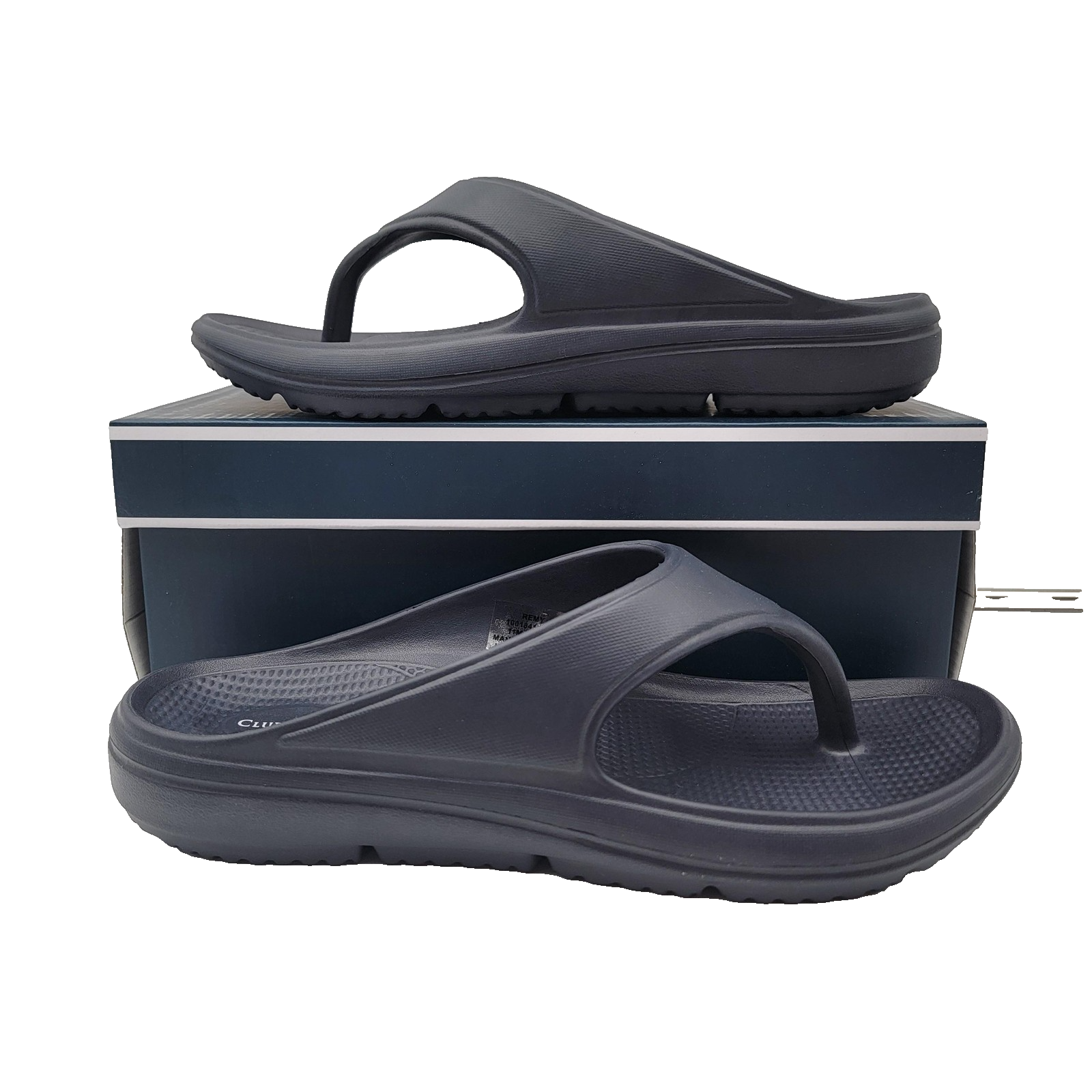 Club Room Remy Shoes Mens Size 9 Navy Blue Slide Flip Flop Sandals Comfort0