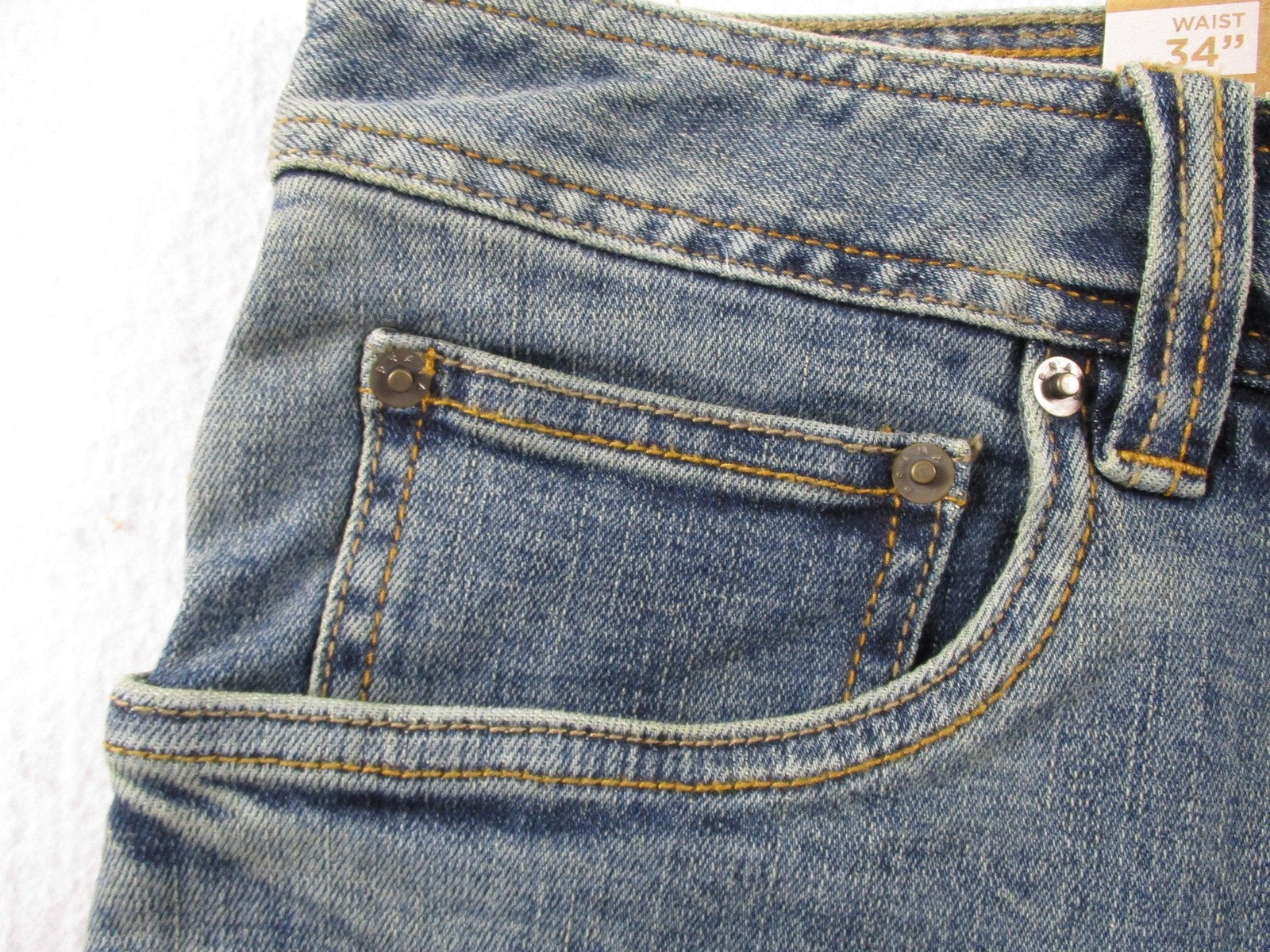 PrAna Axiom Jeans Mens 34x30 Blue Antique Stone Wash Straight Stretch Denim13