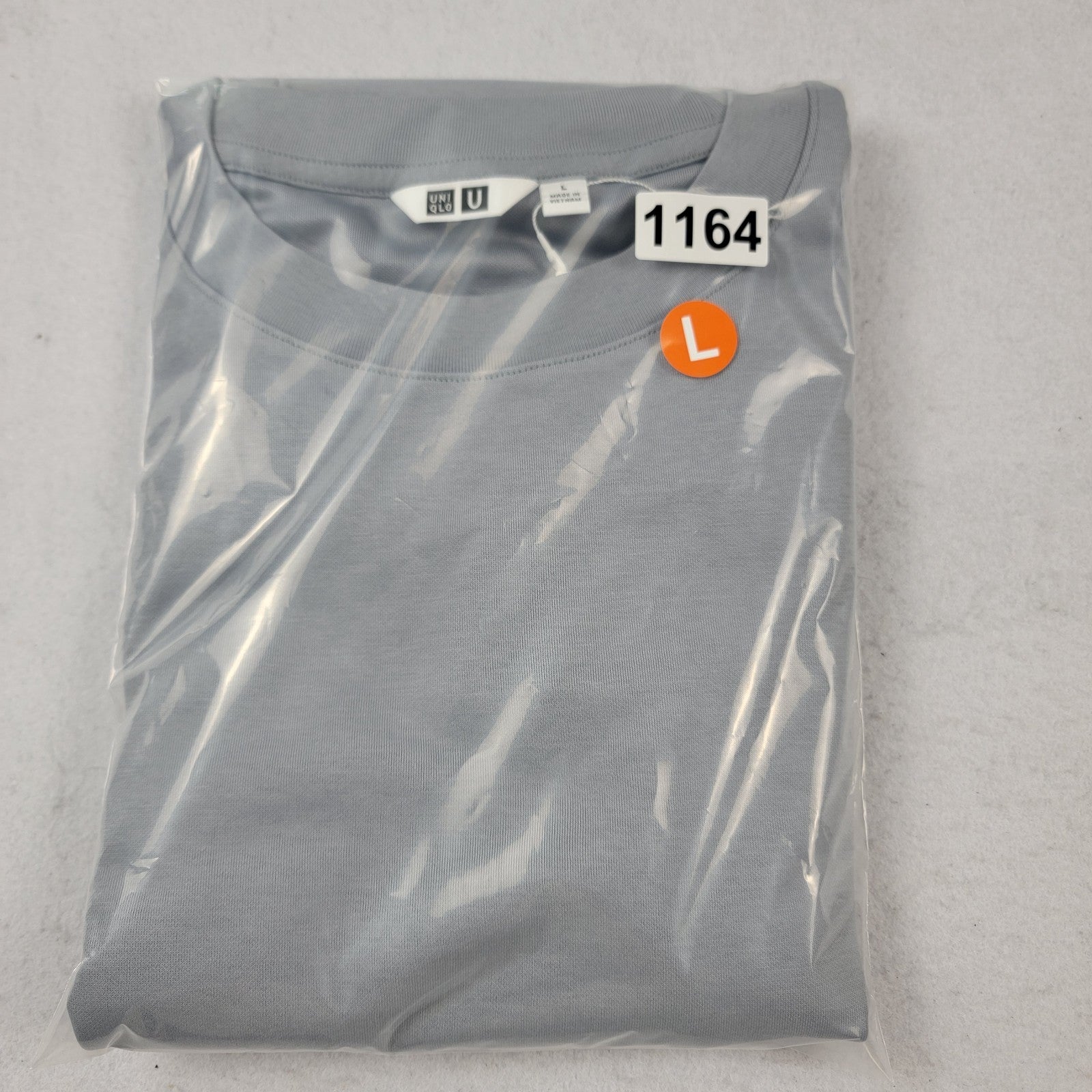 Uniqlo U Airism Cotton Oversized TShirt Gray Blue Size L Men’s Crew Neck 11646