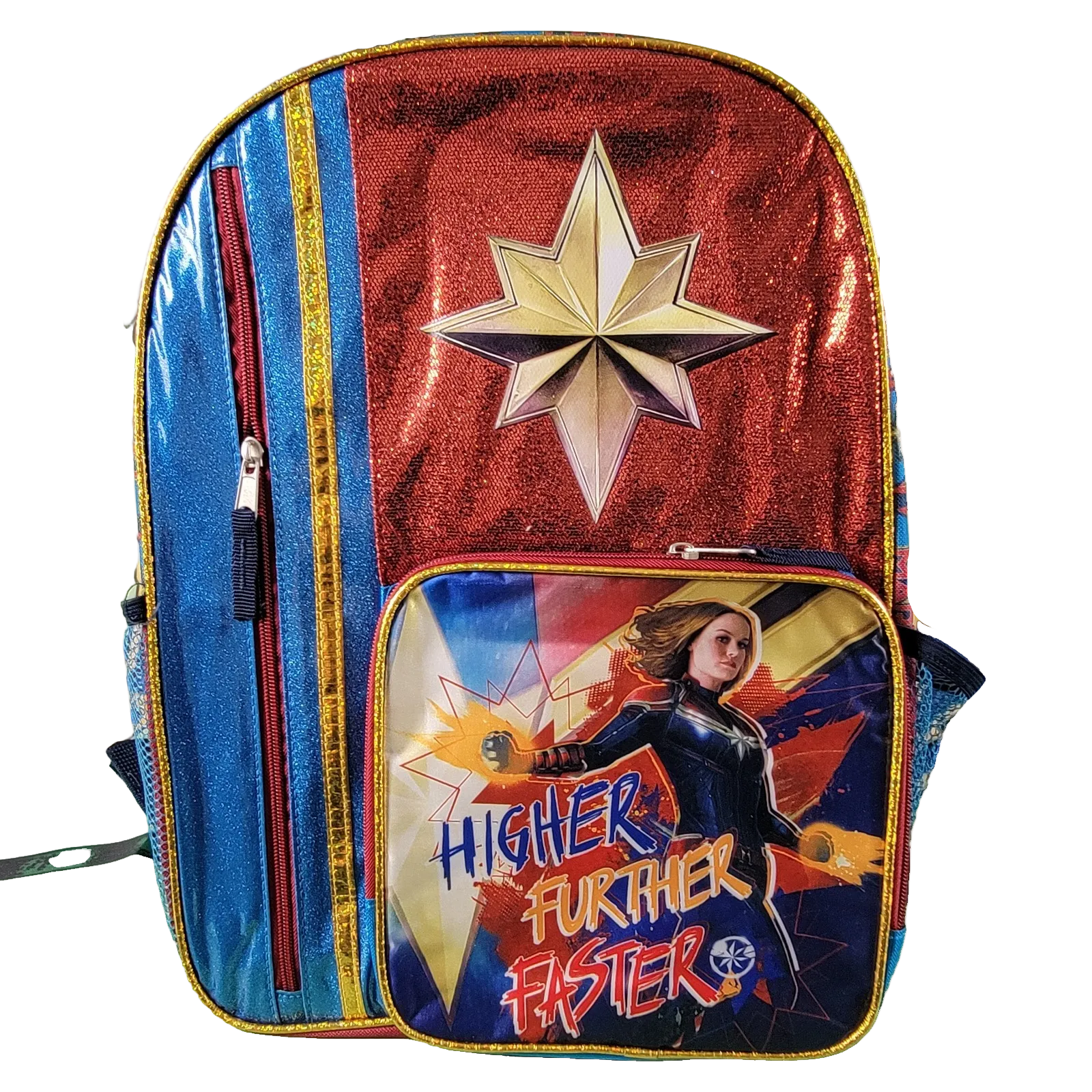 Marvel Captain Marvel Kids Backpack Higher Further Faster Bioworld New0