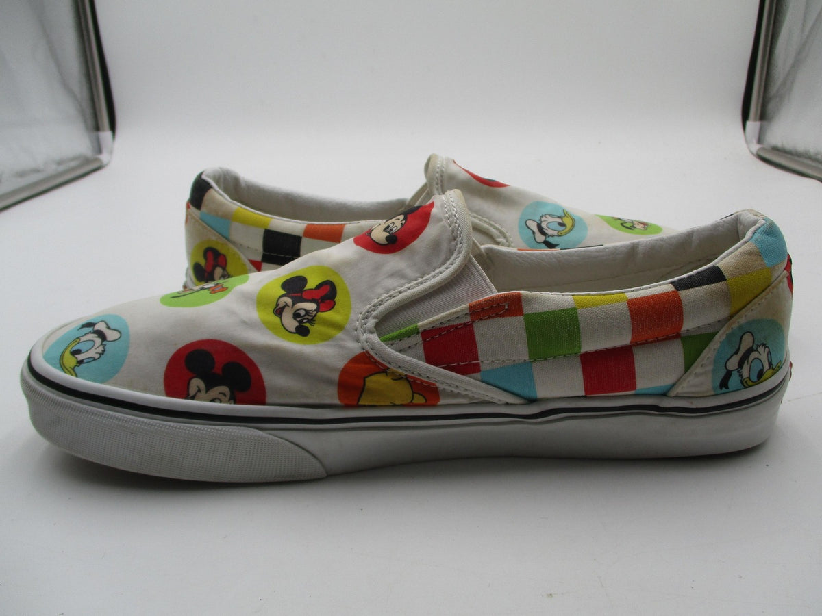 Vans Disney Classic Slip-On Shoes Mens Size 11 Multicolor Mickey Cartoon 7213568