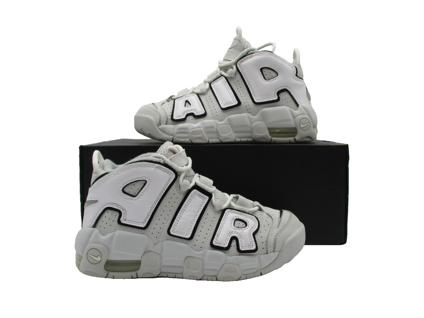 Nike Air More Uptempo Shoes Youth Size 4Y GS Photon Dust Black FD0022-001 (1E4)0
