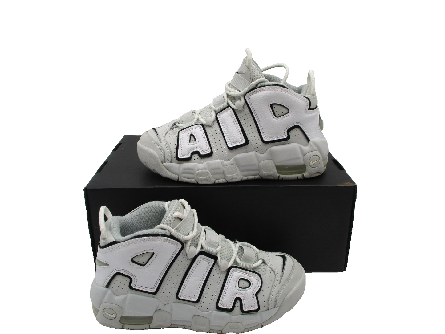 Nike Air More Uptempo Shoes Youth Size 4Y GS Photon Dust Black FD0022-001 (1E4)1