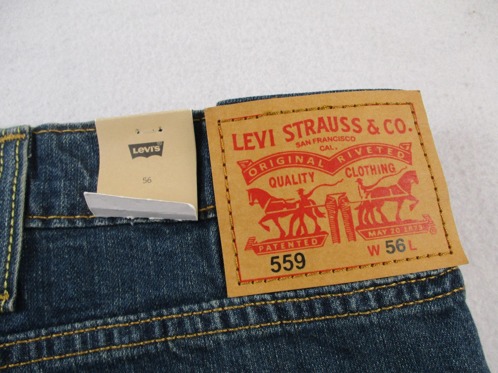 Levi's 559 Shorts Mens 56 Blue Denim Cutoff Raw Hem Big & Tall Bermuda 14204