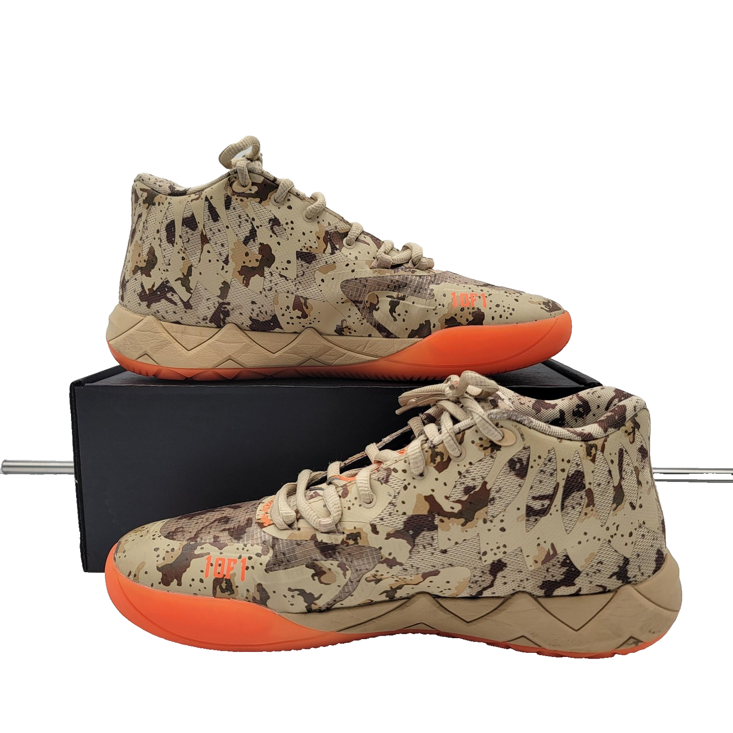 Puma MB.01 Shoes Mens Size 11 Beige Orange LaMelo Basketball Camo 379217013171