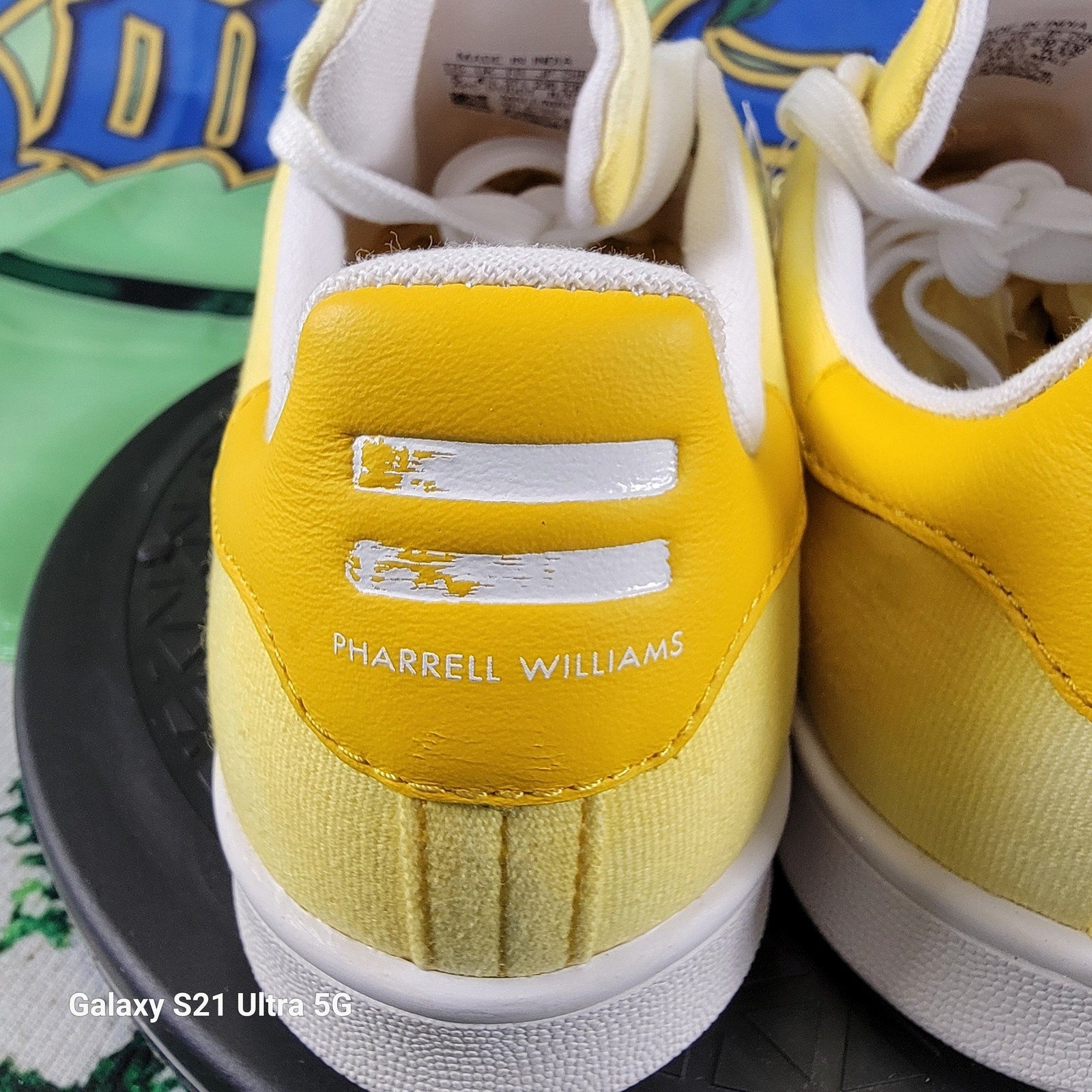 Adidas Pharrell Williams HU Stan Smith Men's Yellow/White Shoes Sz 54