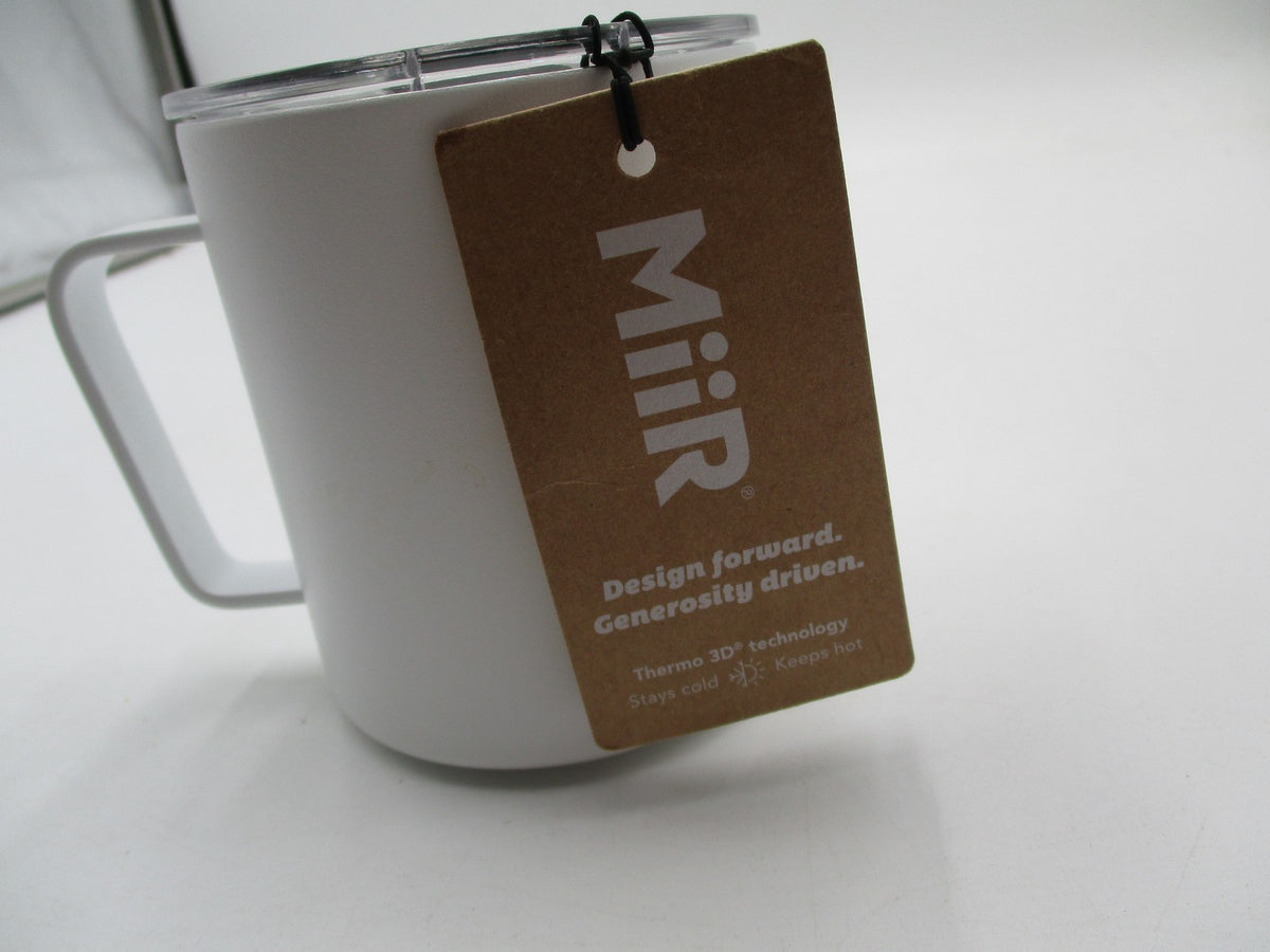 MiiR 12oz Camp Cup Mug White Insulated Handle Slide Lid FCB Logo BRANDED1