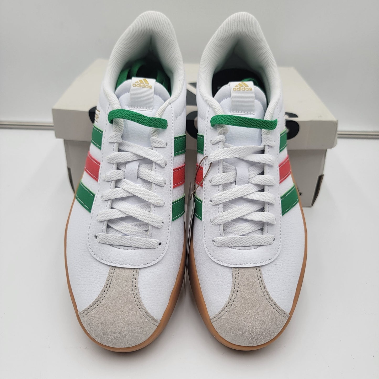 Adidas Men's VL Court 3.0 Skate Casual Shoes White Red Green Size 9 NIB3