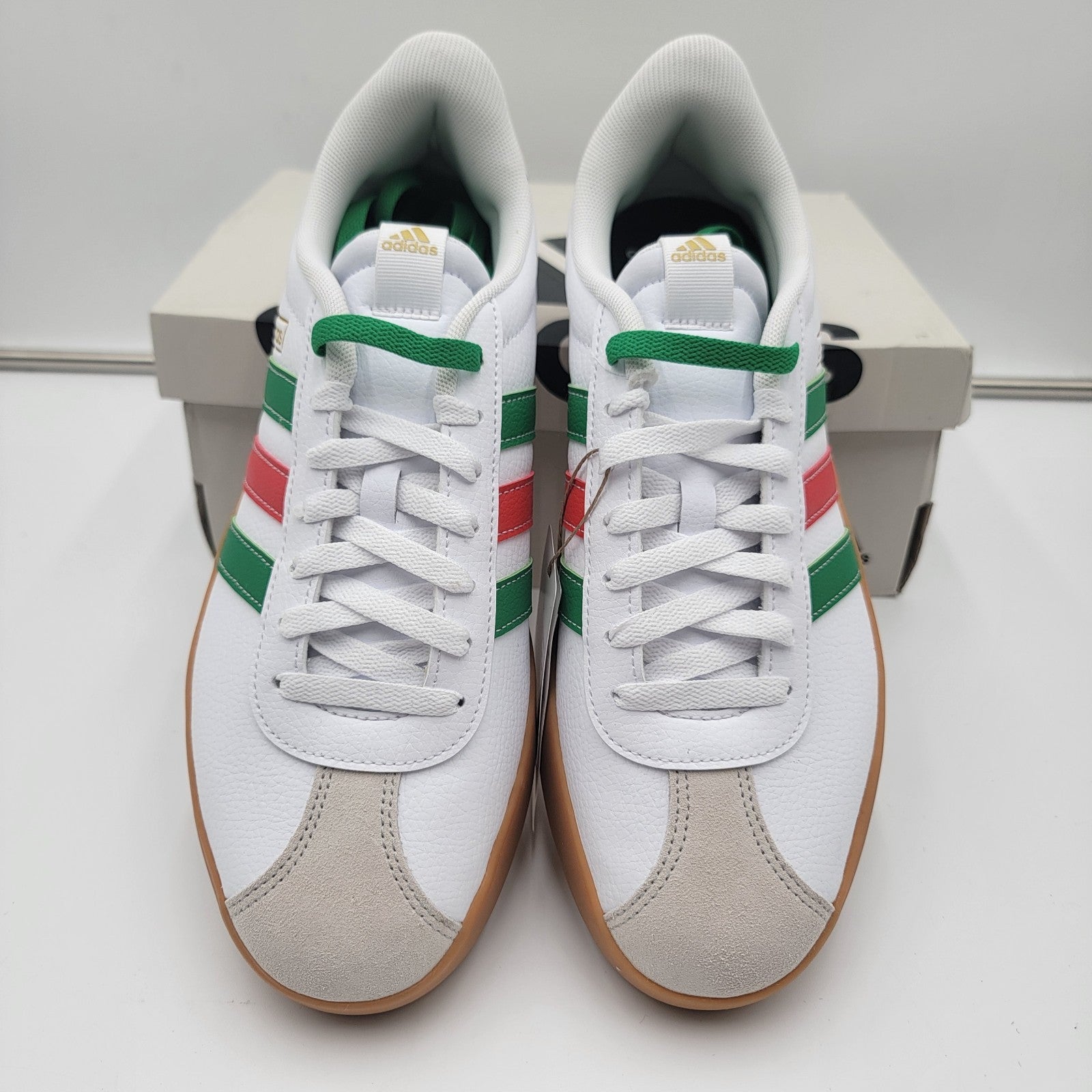 Adidas Men's VL Court 3.0 Skate Casual Shoes White Red Green Size 9 NIB3