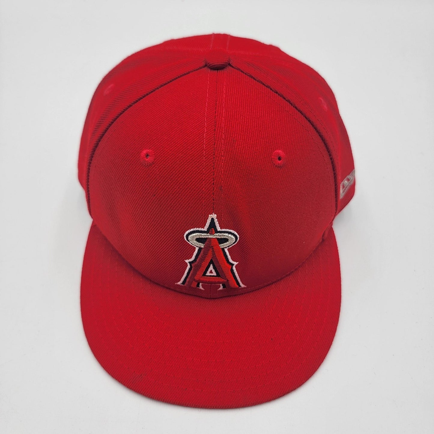 Los Angeles Angels Hat Cap Fitted Mens 7 3/4 Red MLB Baseball New Era4