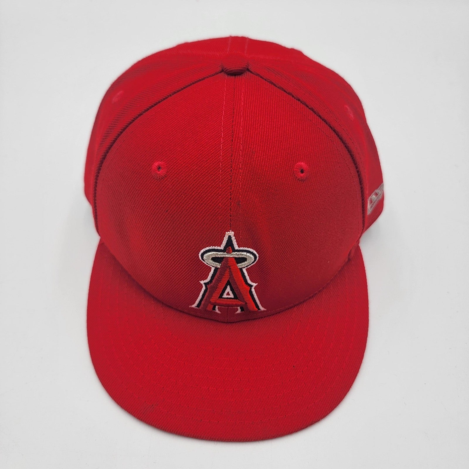 Los Angeles Angels Hat Cap Fitted Mens 7 3/4 Red MLB Baseball New Era4