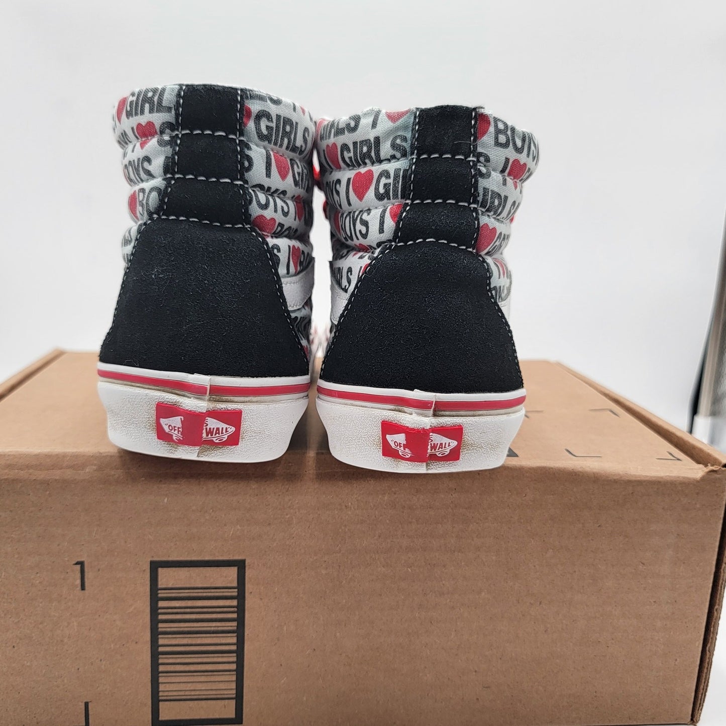 Vans Sk8 Hi (i Heart) Black/White Sz 9M/10.5W