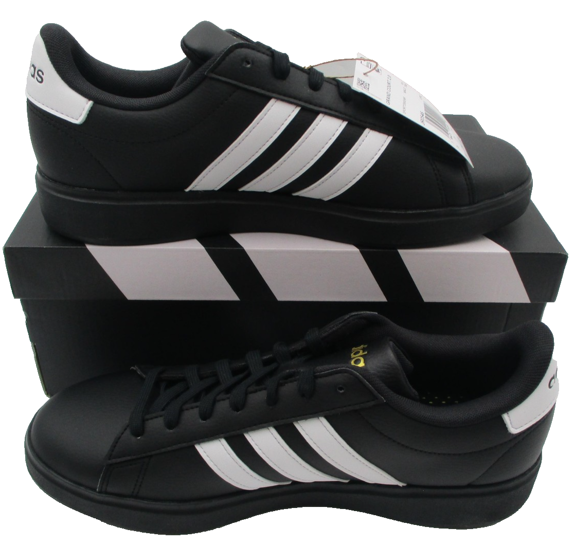 Adidas Grand Court 2.0 Cloudfoam Shoes Mens Size 10 Black White Sneaker JR05463