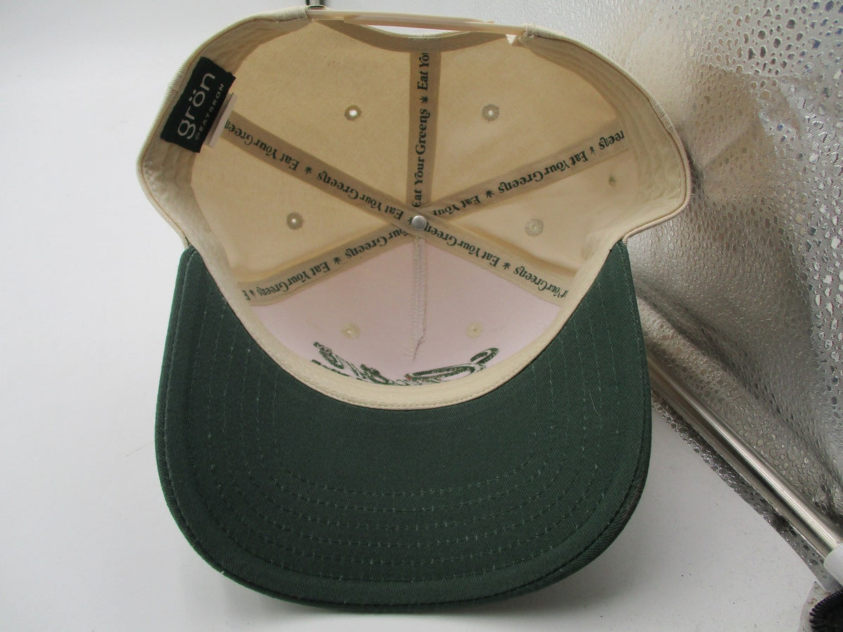 Gron Hat Cap Snap Back Mens One Size Beige Green Athletic Dept Twill Baseball10