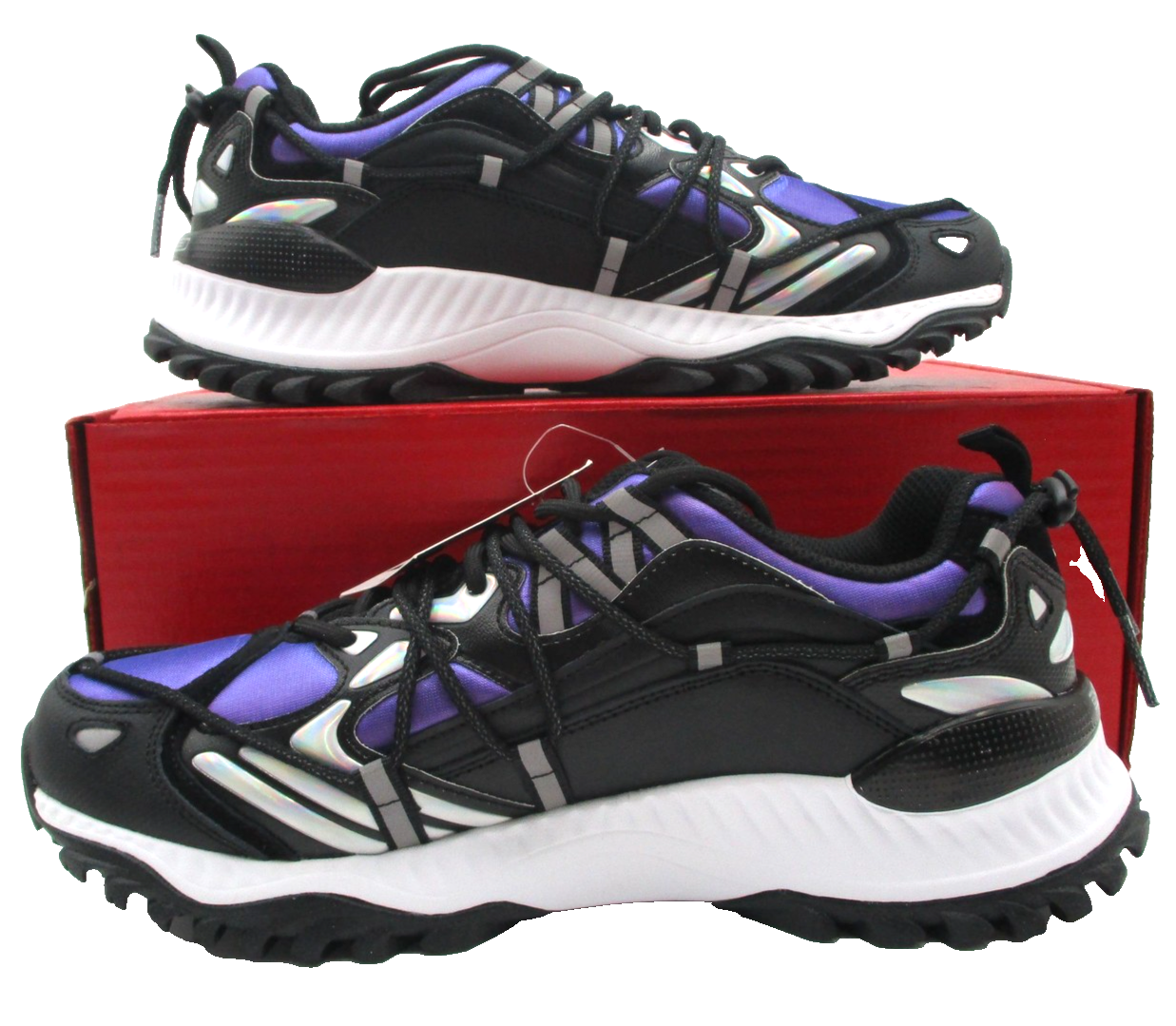 Fila Explore Energized Shoes Mens Size 8.5 Black Purple Trail Sneakers (1B8)1