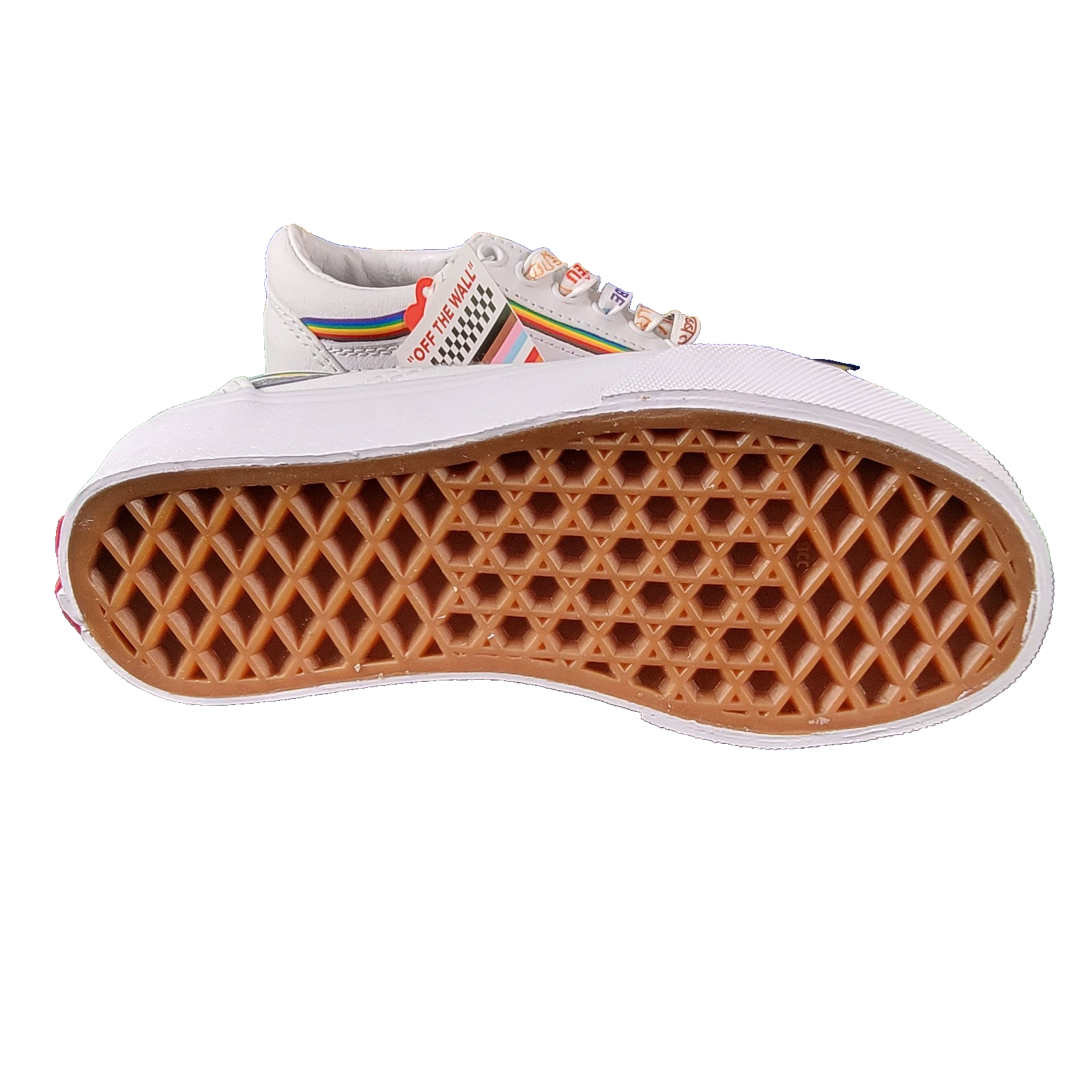 Vans Old Skool Pride Edition Kids 12Y White Rainbow VN0A7Q5FB5U New2