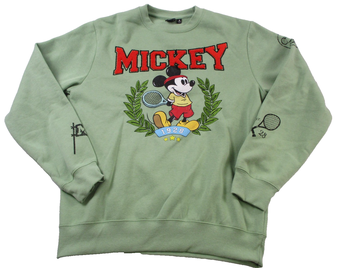 Disney Mickey Mouse Sweatshirt Mens Medium Green Tennis 1928 Crewneck 1369700