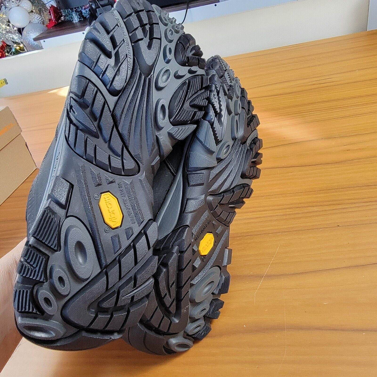Merrell Mens Moab Adventure Moc Black Leather Slip On Sneakers Sz 11.5 J918334