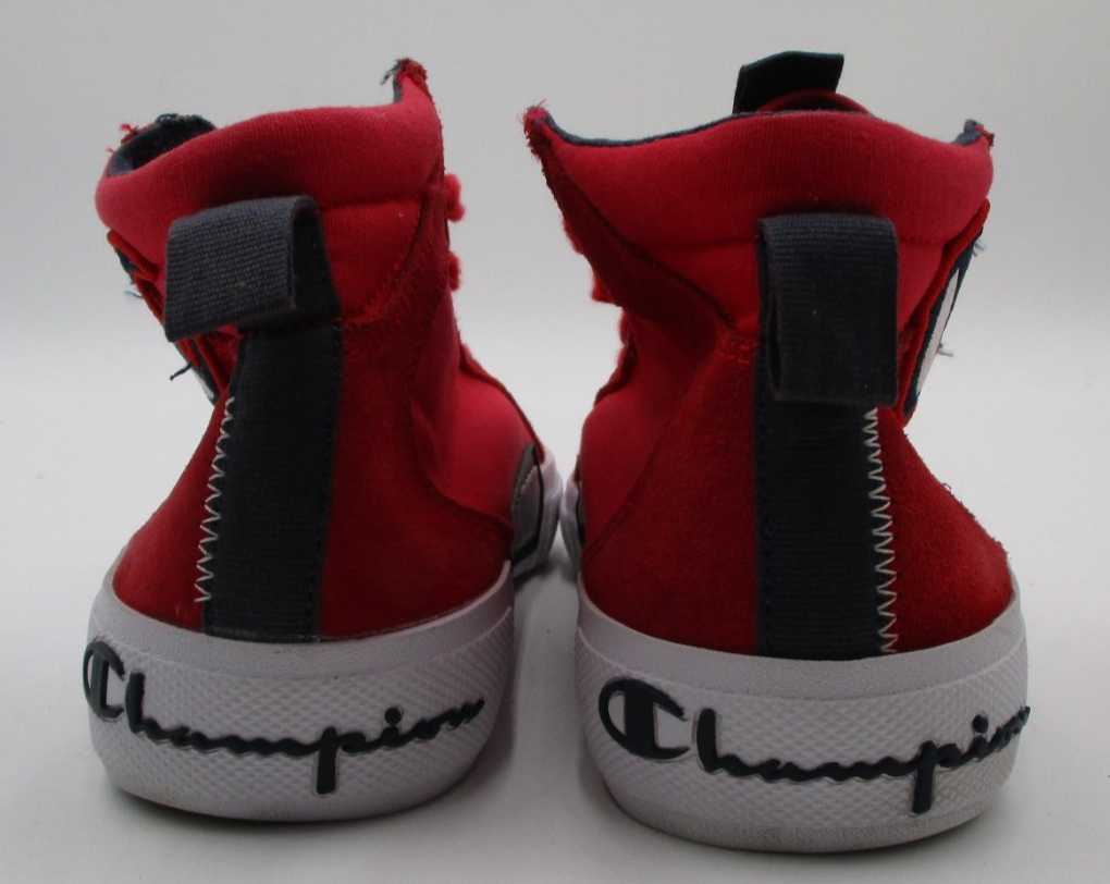 Champion Freshman Mid Top Sneaker Red Navy Youth 6.5Y Womens 8 Pre-Owned2