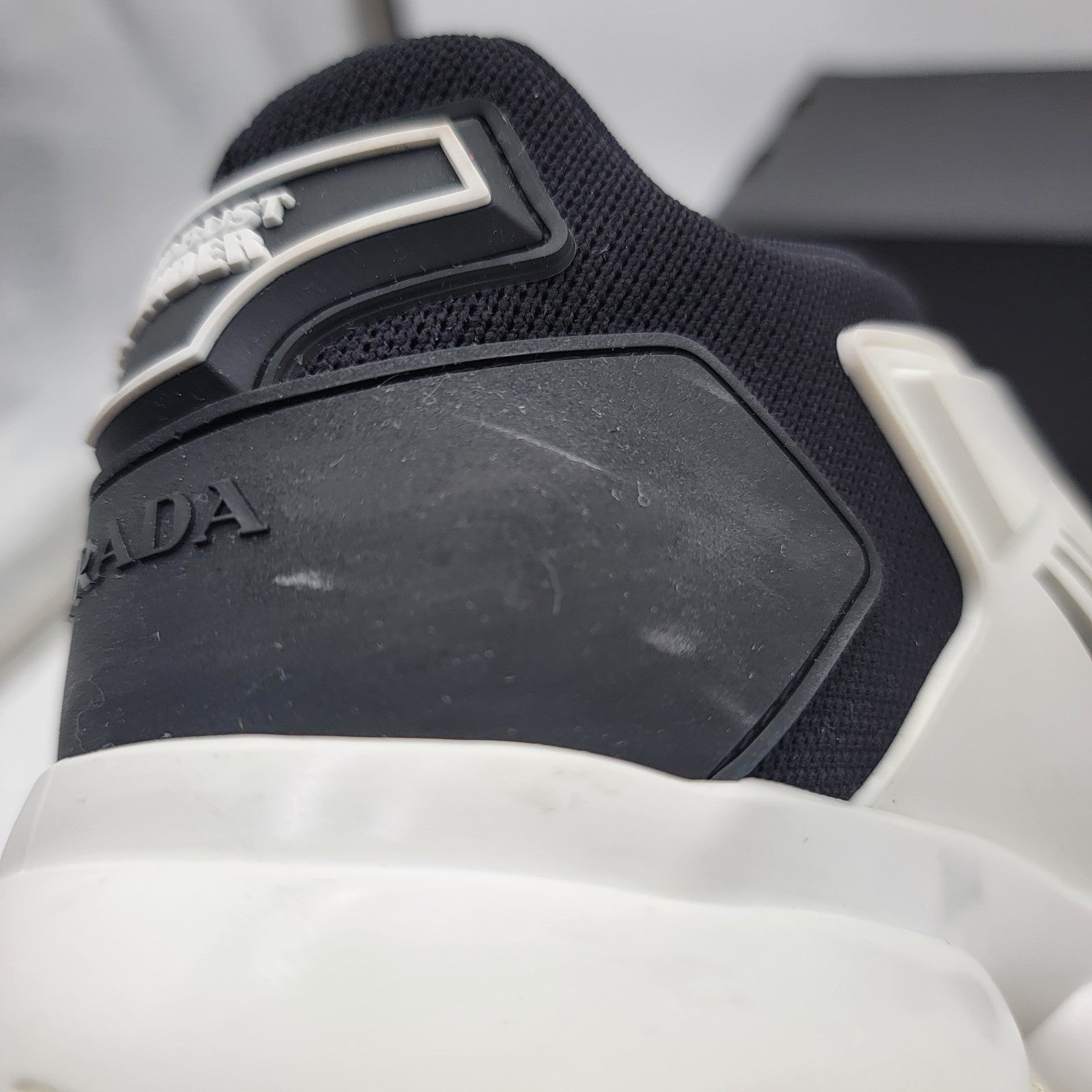 Prada Black White Cloudbust Thunder Logo Chunky Lugsole Sneaker IT 37