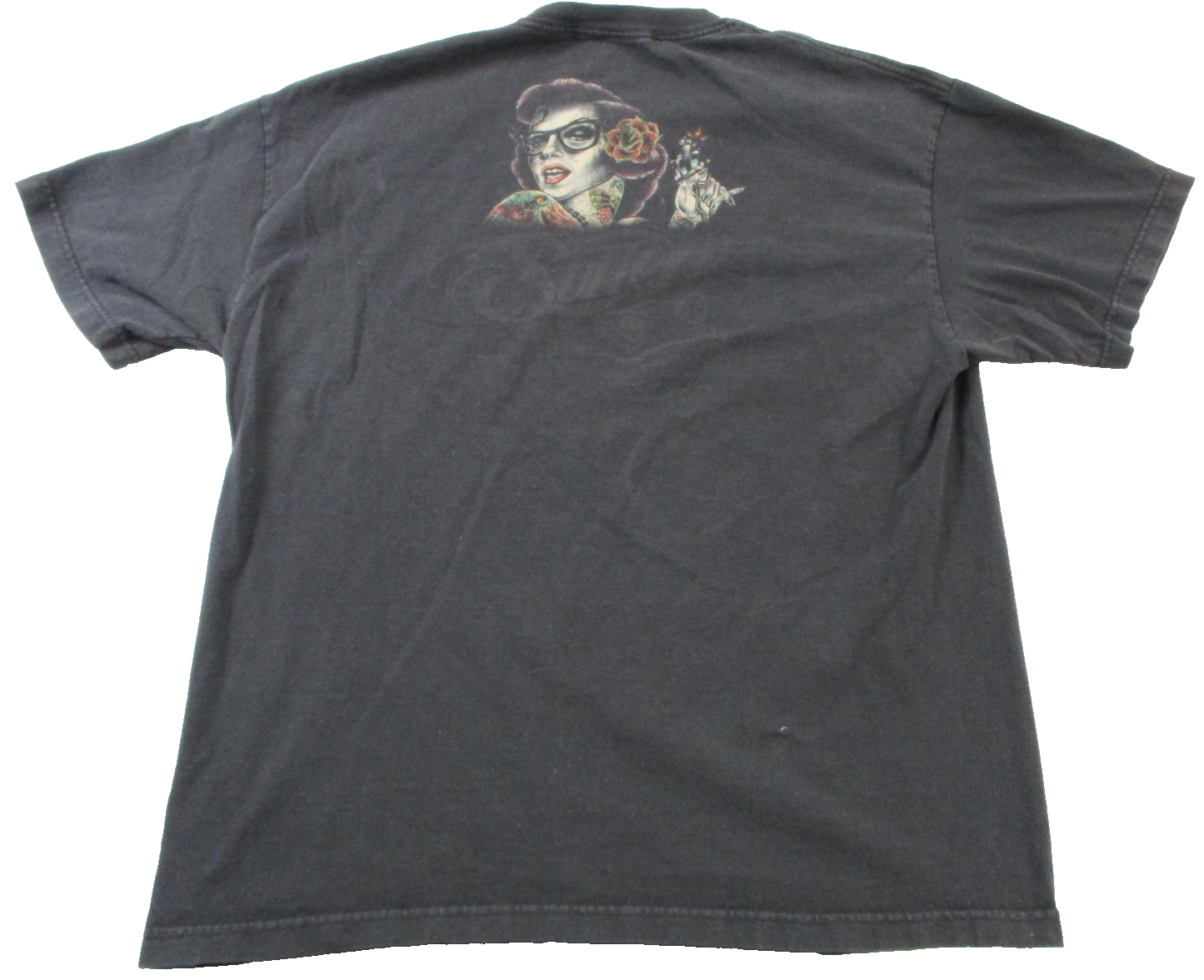 Sullen Art Collective Shirt Mens XL Black Tattoo PinUp Holly Skull Graphic 15621