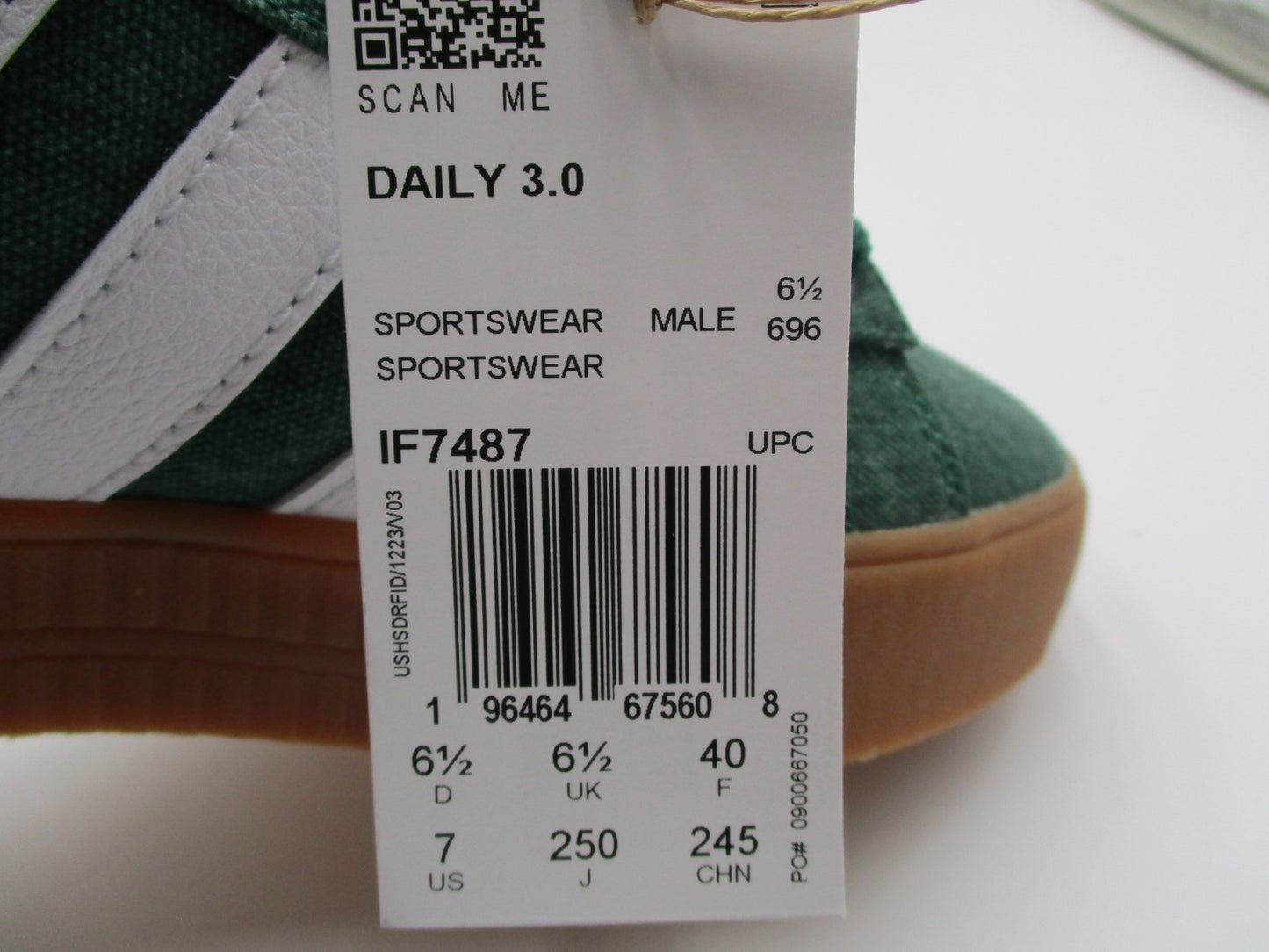 Adidas Daily 3.0 Men’s Sz 7 Green White Gum Casual Sneakers IF7487 Skate Shoes10