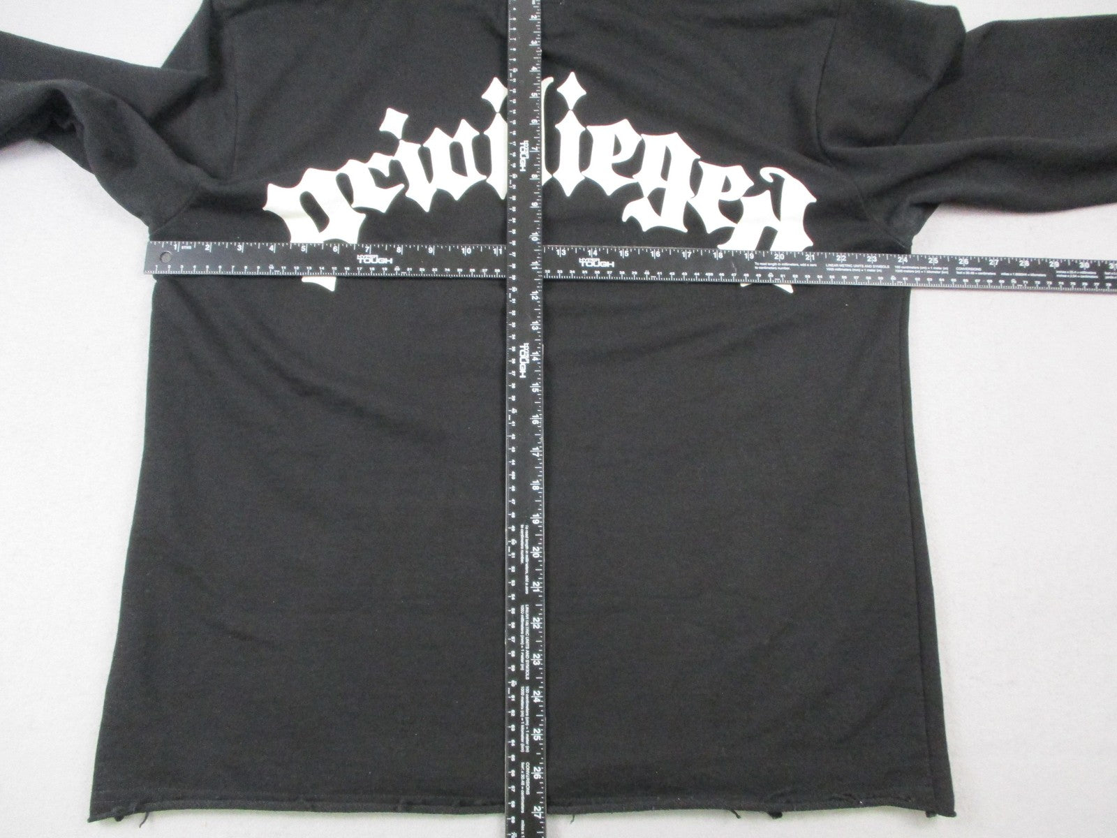 Bleecker&Mercer Hoodie Mens XL Black Privileged Graphic Pullover Sweatshirt 12169