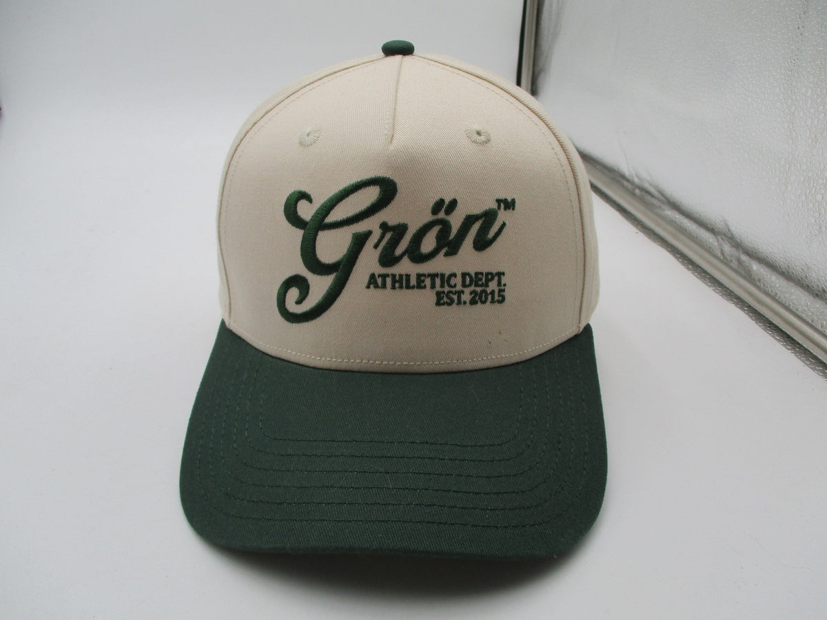 Gron Hat Cap Snap Back Mens One Size Beige Green Athletic Dept Twill Baseball0