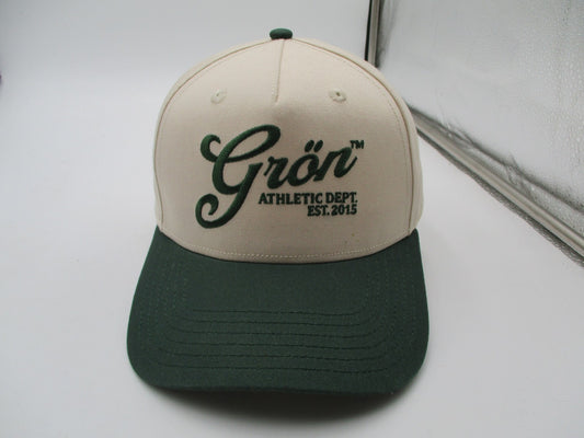 Gron Hat Cap Snap Back Mens One Size Beige Green Athletic Dept Twill Baseball0