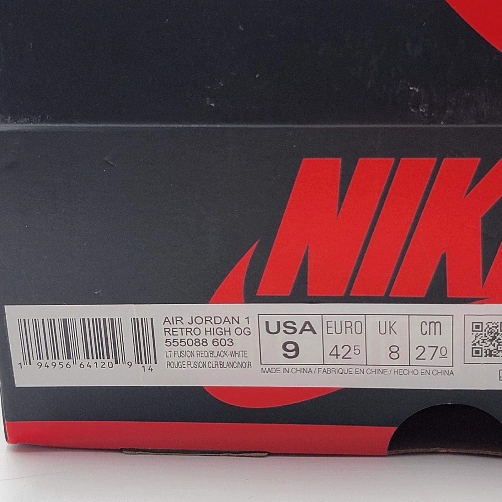 Nike Air Jordan 1 High OG Light Fusion Red Men’s 9 Preowned, OG Box, Extra Laces8