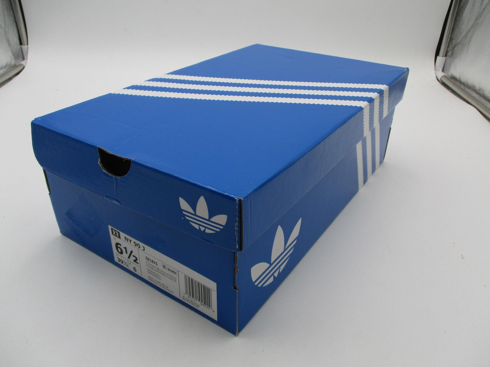Adidas NY 90 J Shoes Youth Size 6.5 White Blue Low Top Sneakers GZ187517