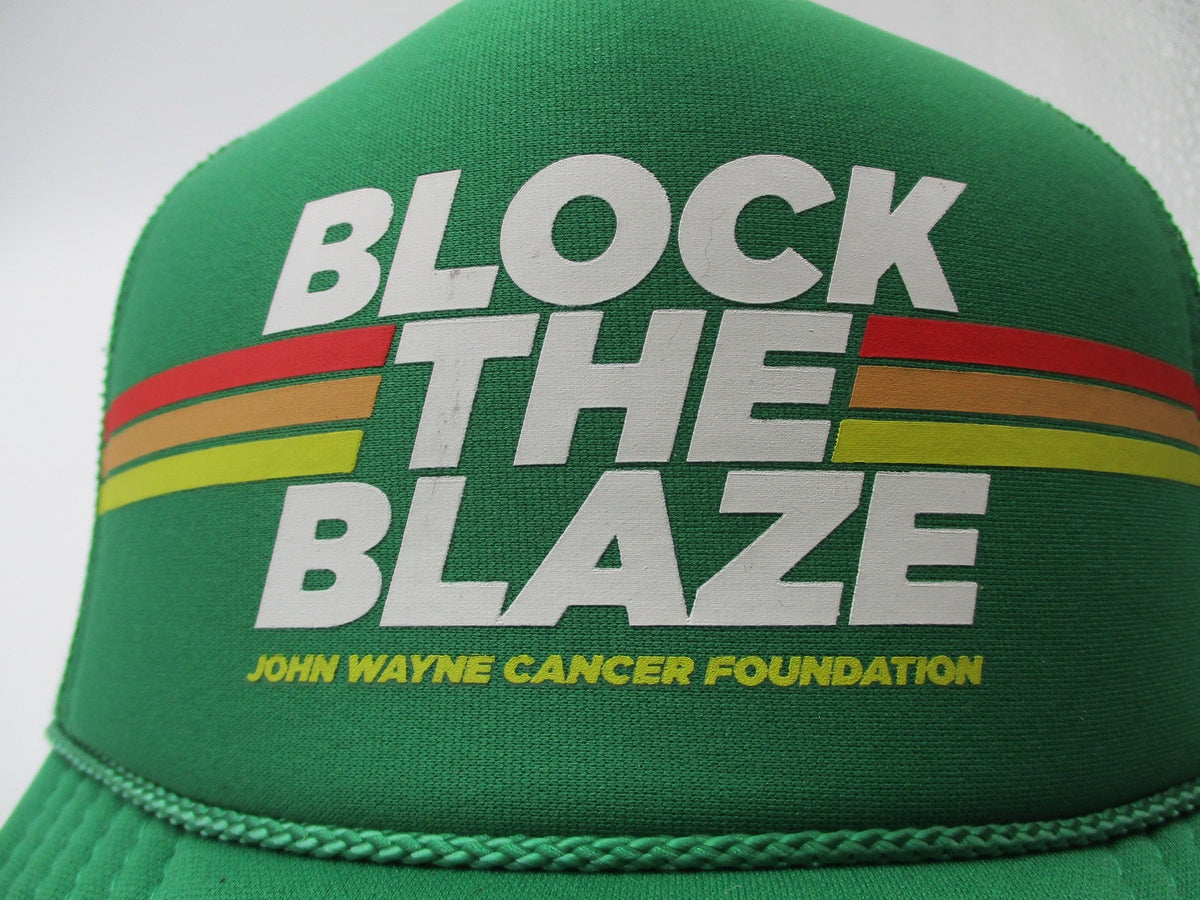 John Wayne Cancer Foundation Hat Cap Snap Back Mens OSFM Green Block The Blaze2