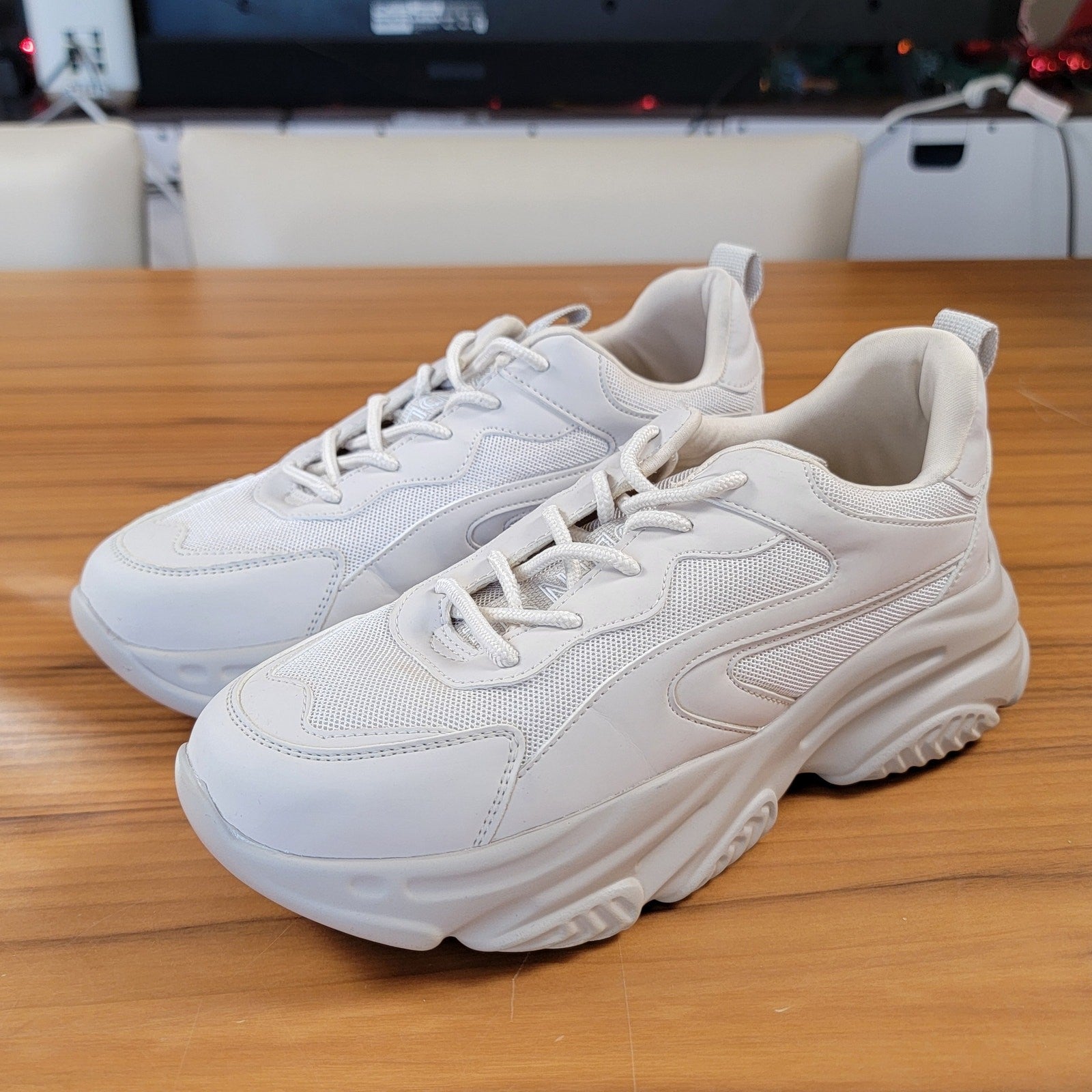Steve Madden Acers Chunky Sneakers Off White Sz 8M