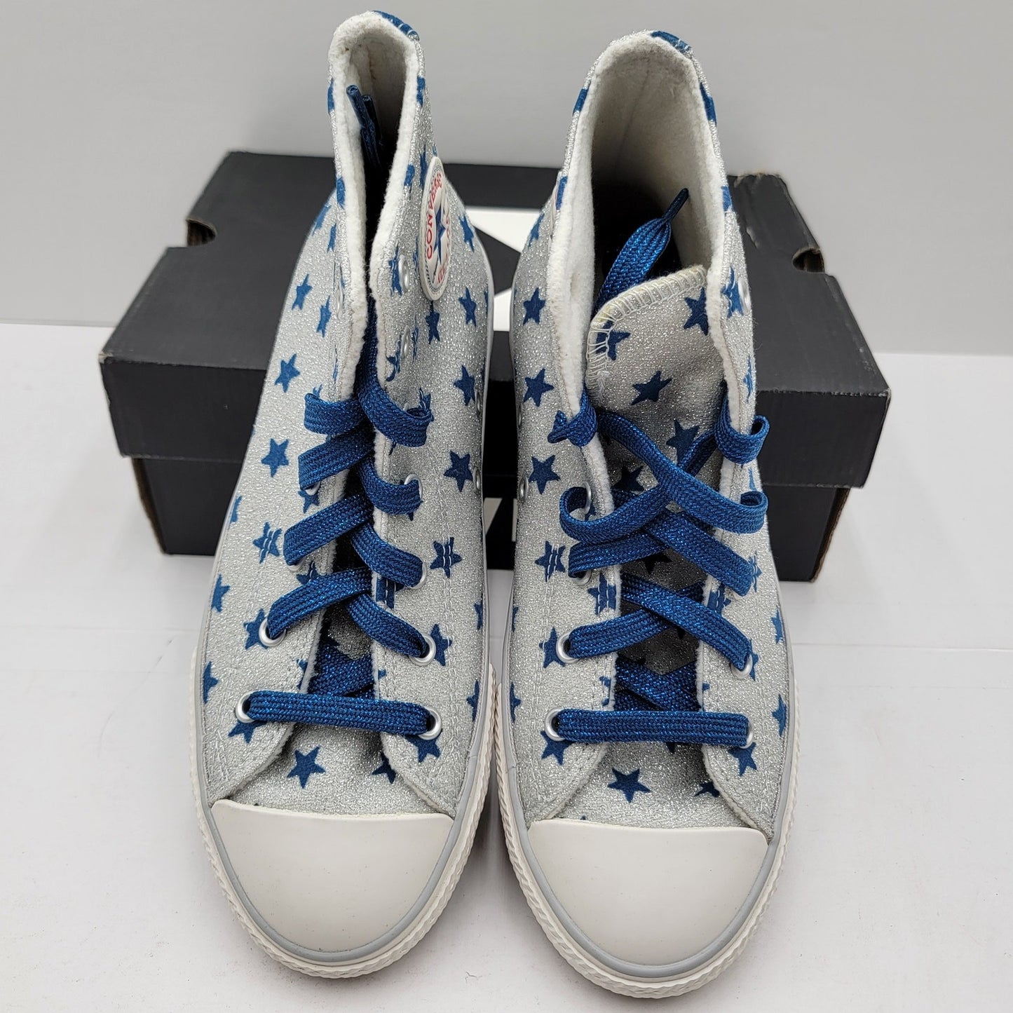 Converse CTAS High 'Glitter Blue Stars' Sz 4Y - New3