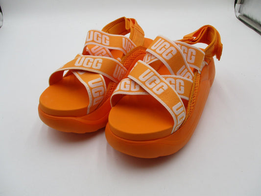 UGG 1110090 Shoes Womens Size 10 41 Orange Logo Strappy Platform Wedge Sandals0
