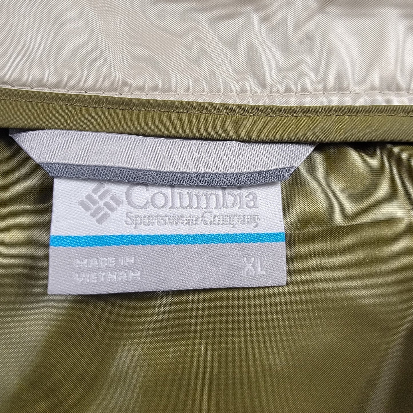 Columbia Point Park Windbreaker Jacket Olive/Tan/Black XL Outdoor Packable