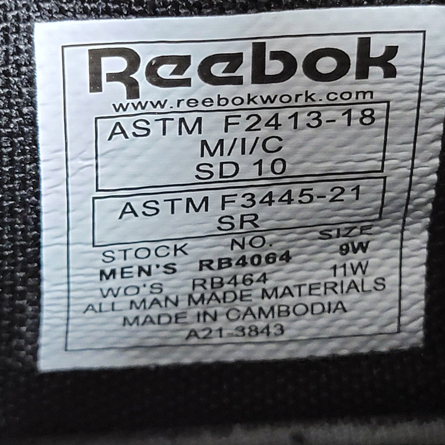 Reebok Flexagon 3.0 Work Shoe CT Black Men Sz 9W RB4064