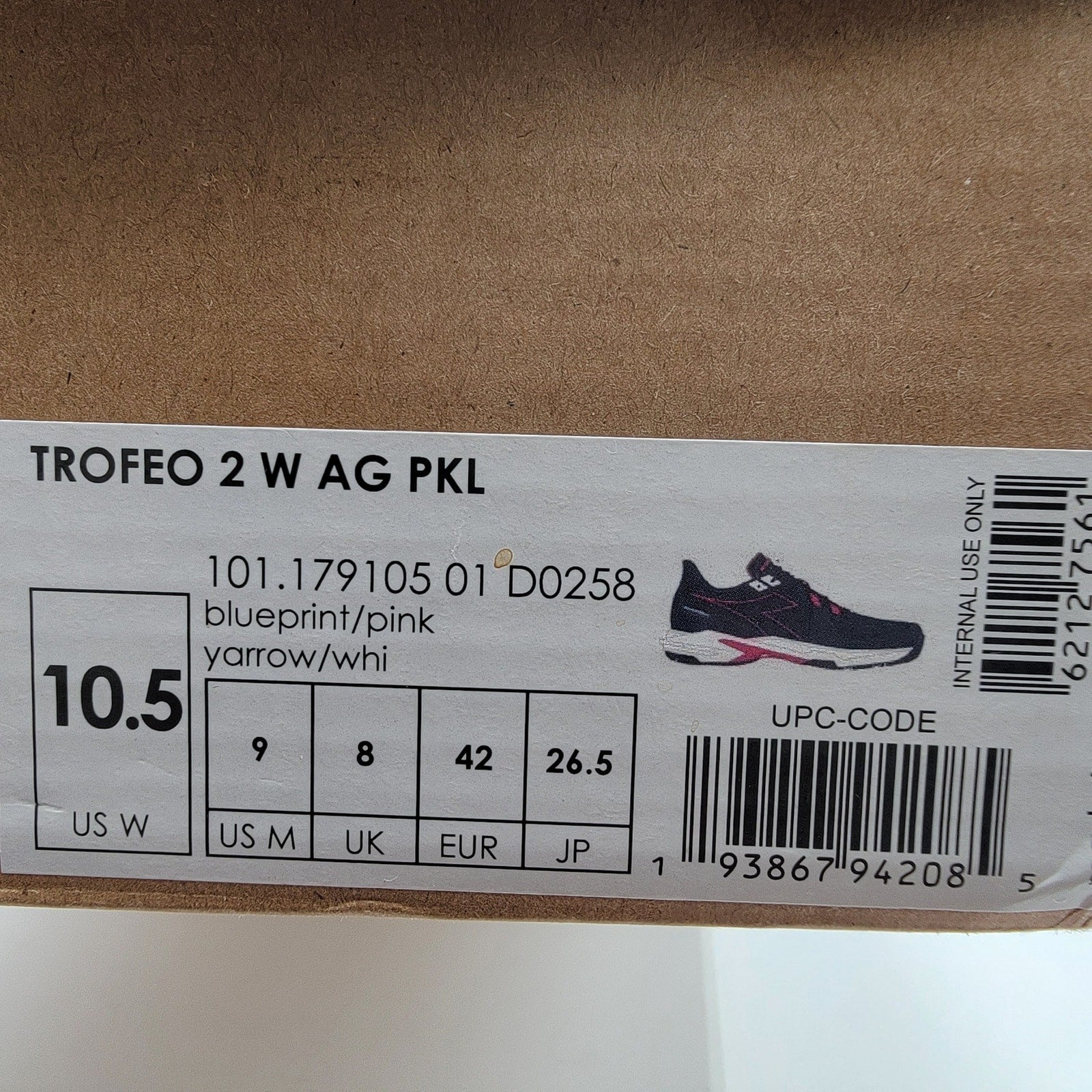 Diadora Trofeo 2 W AG PKL Pickleball Shoe Blue Sz 9M/10.5W 7
