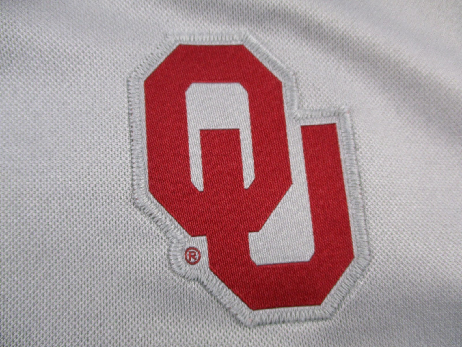 Oklahoma Sooners Shirt Mens Large Gray NCAA Football Nike Dri Fit Polo OU Logo3