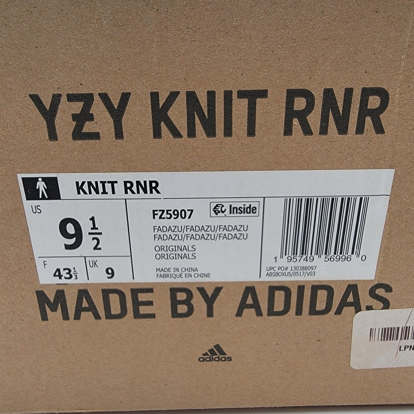 Adidas Yeezy Knit Runner 'Faded Azure' Mens Sz 9.5 FZ590710