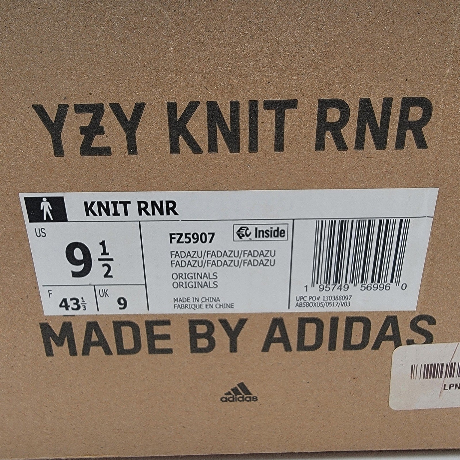 Adidas Yeezy Knit Runner 'Faded Azure' Mens Sz 9.5 FZ590710